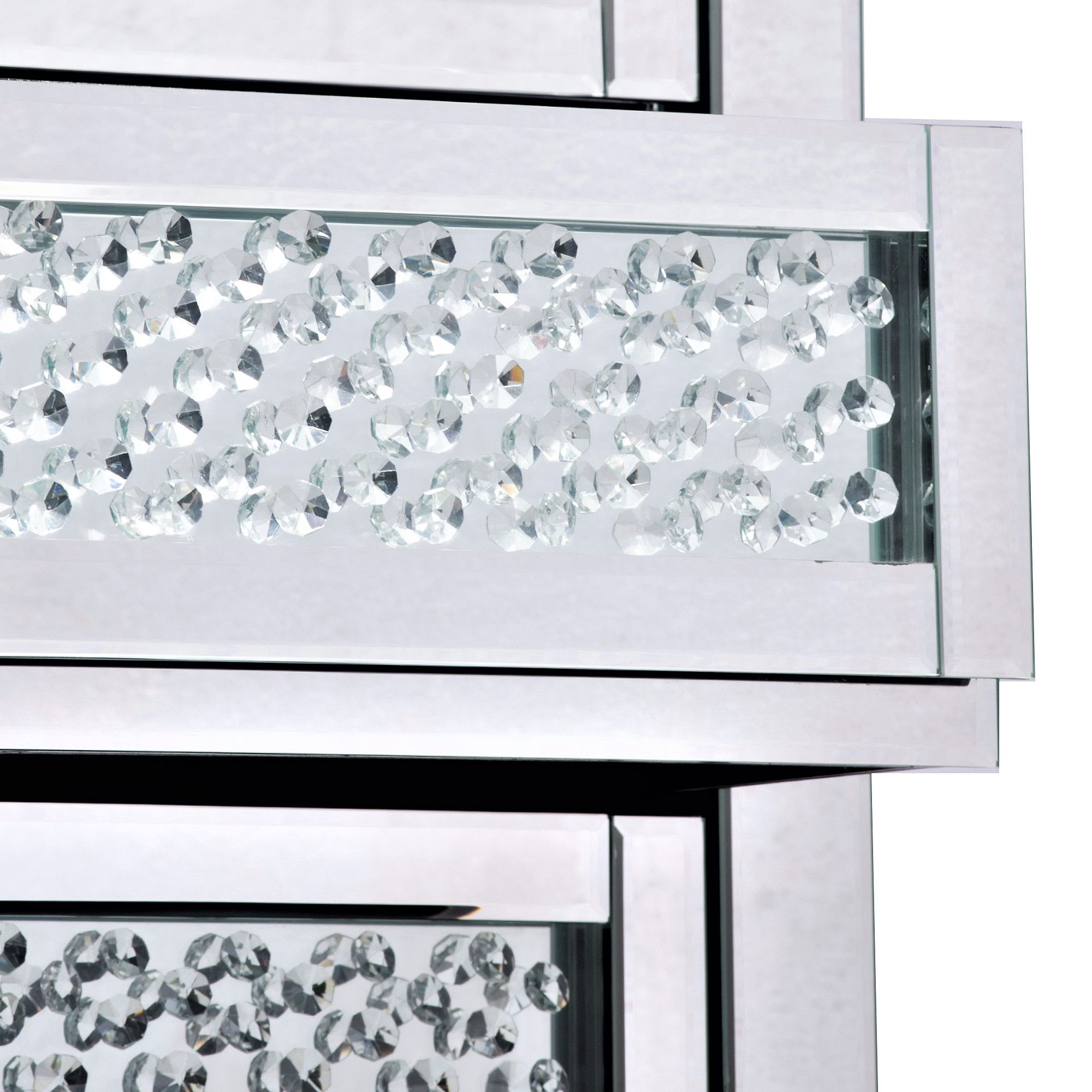 AVIVANA Mirrored Chest Of Drwaers With Mirrored Furniture