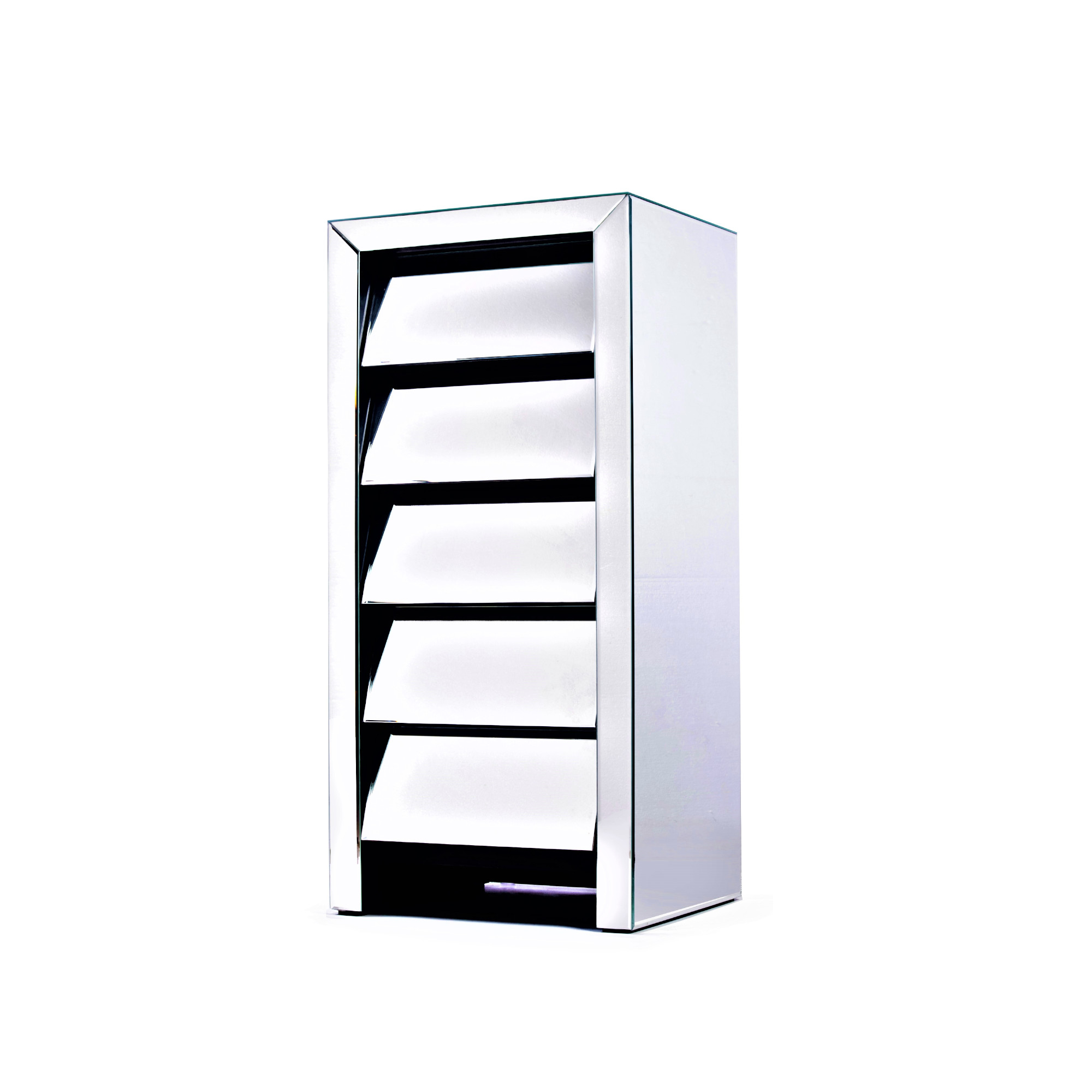 AVIVANA Mirrored Chest Of Drwaers With Mirrored Furniture