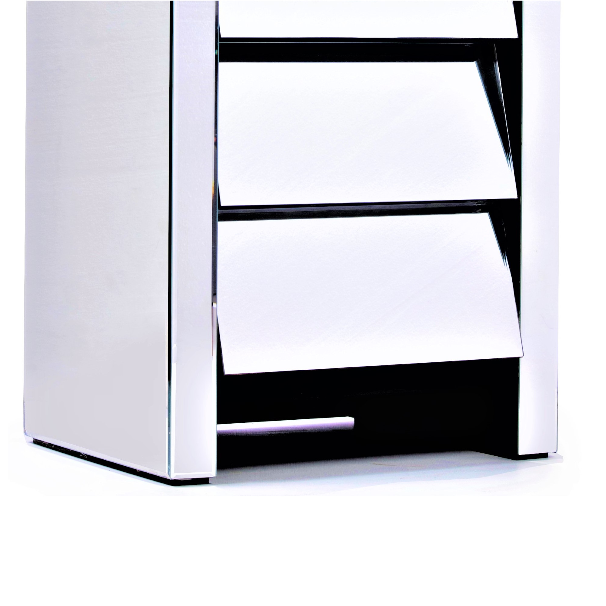 AVIVANA Mirrored Chest Of Drwaers With Mirrored Furniture