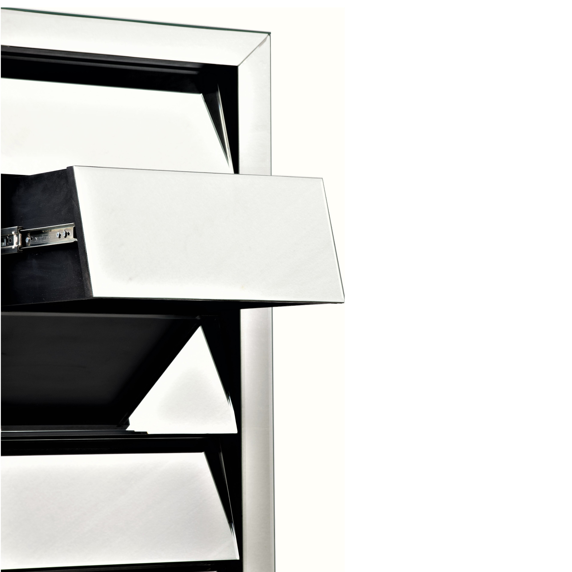 AVIVANA Mirrored Chest Of Drwaers With Mirrored Furniture