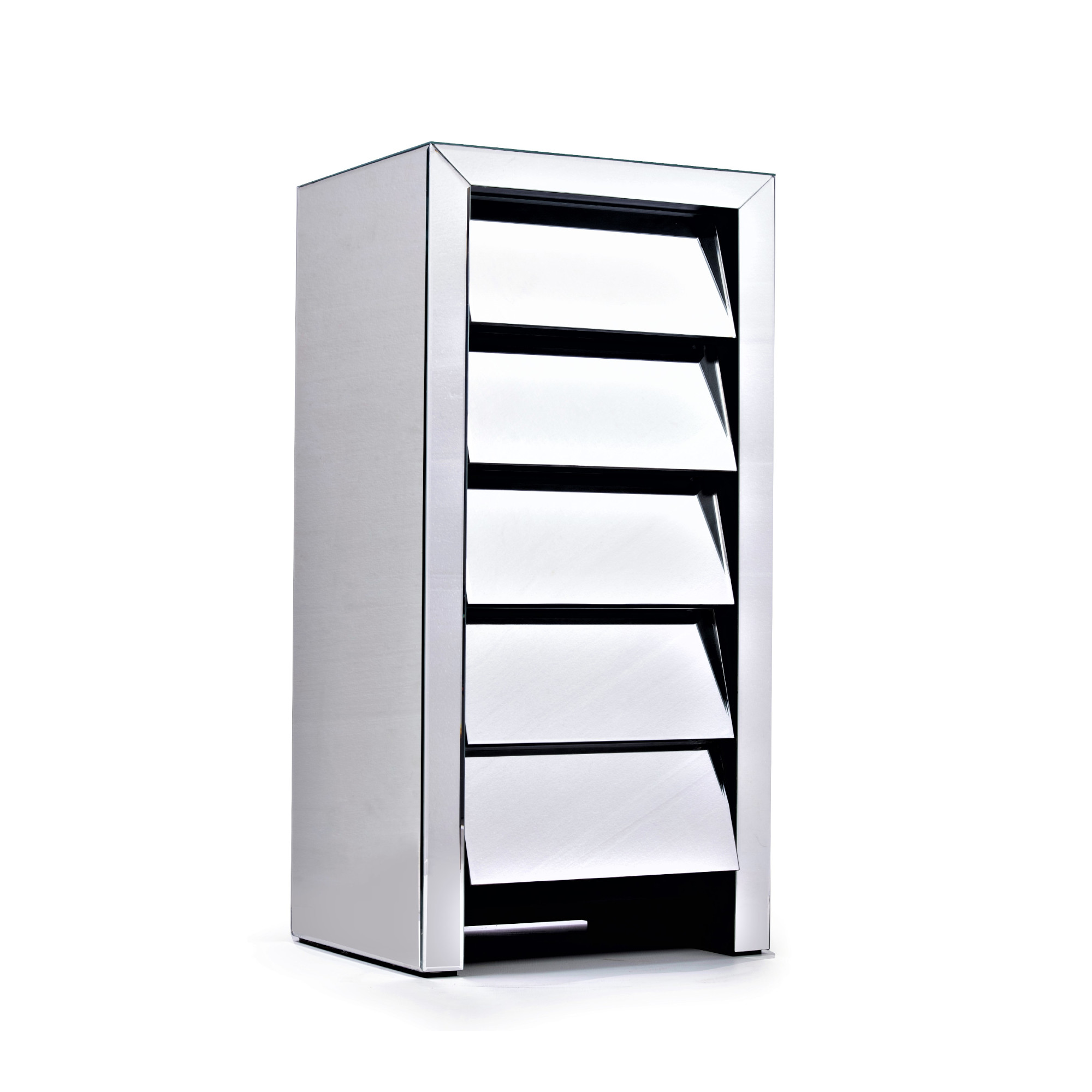 AVIVANA Mirrored Chest Of Drwaers With Mirrored Furniture