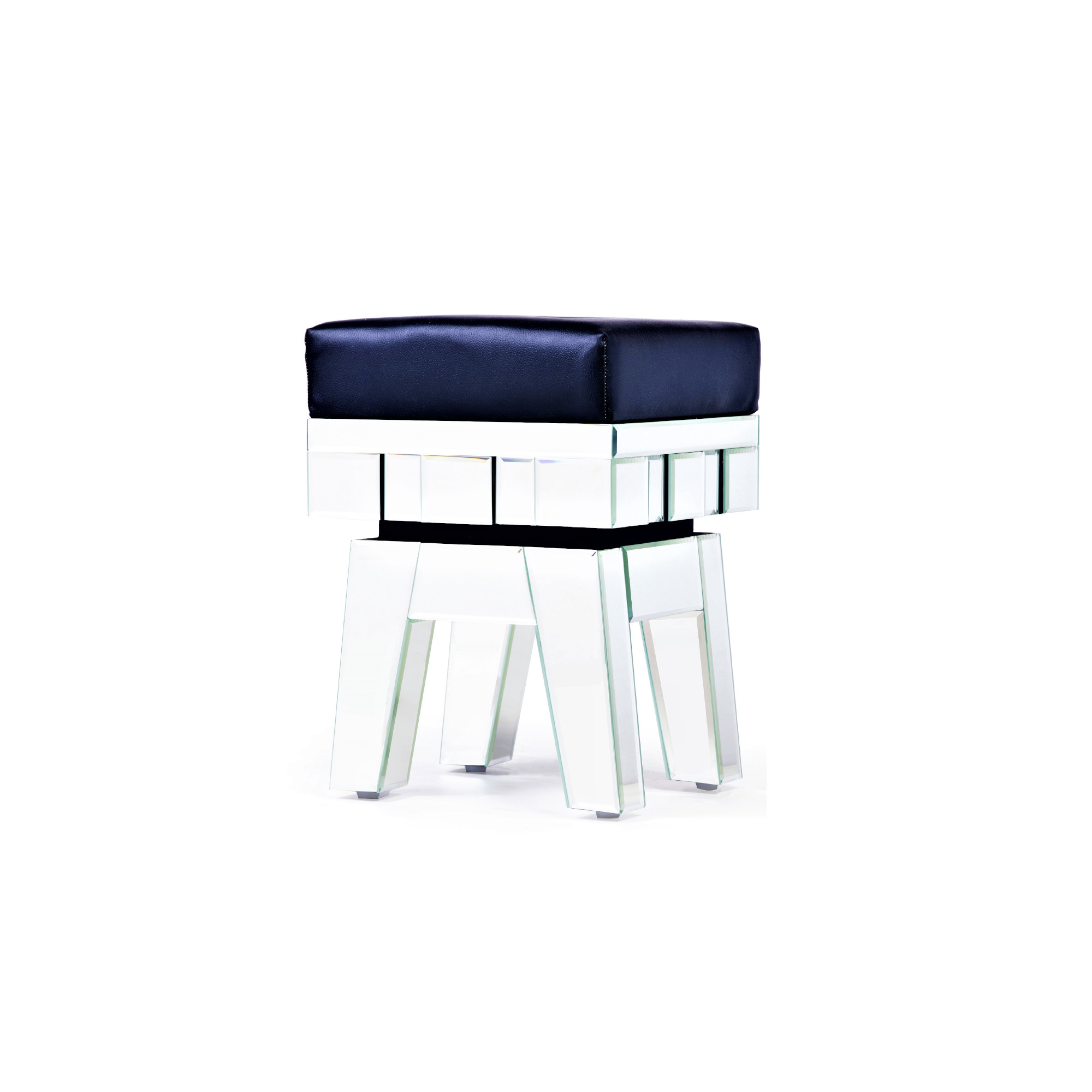 DEVINA Mirrored Ottoman Stool