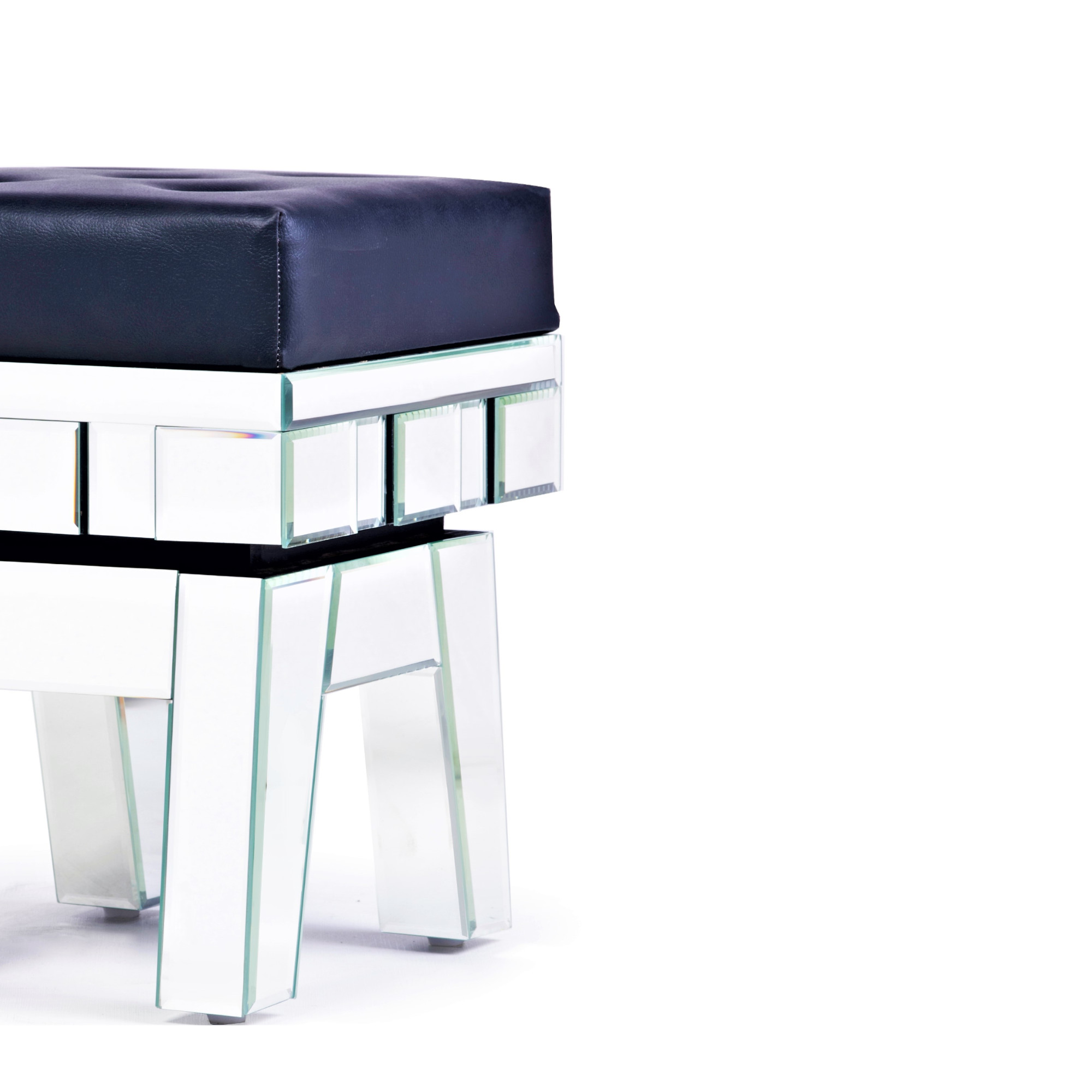 DEVINA Mirrored Ottoman Stool