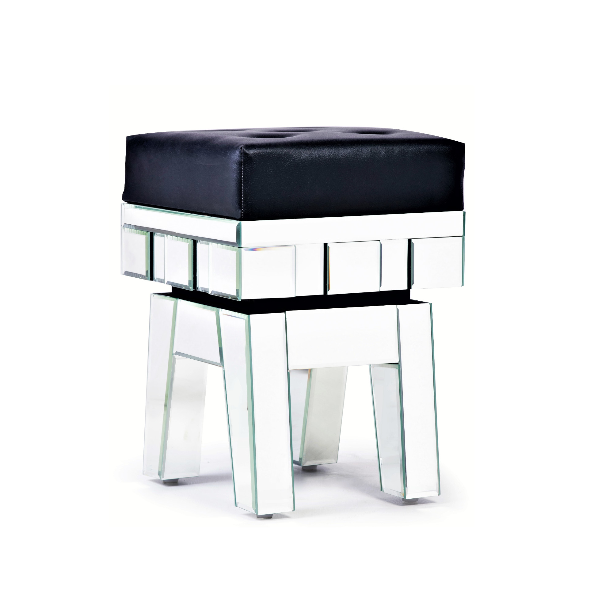 DEVINA Mirrored Ottoman Stool