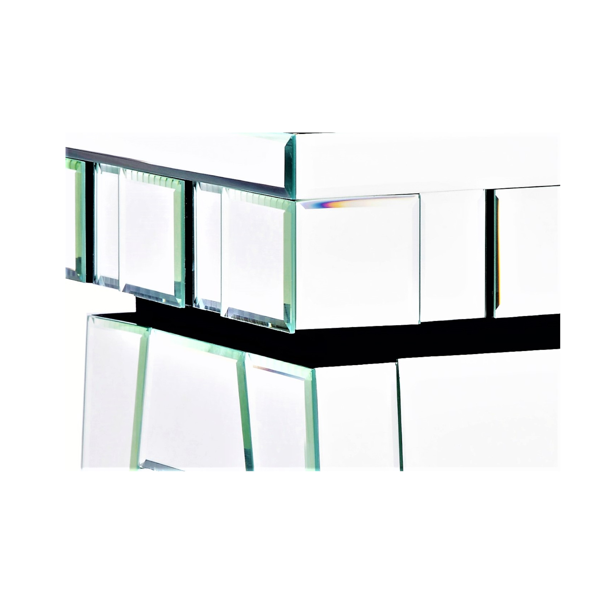 DEVINA Mirrored Ottoman Stool