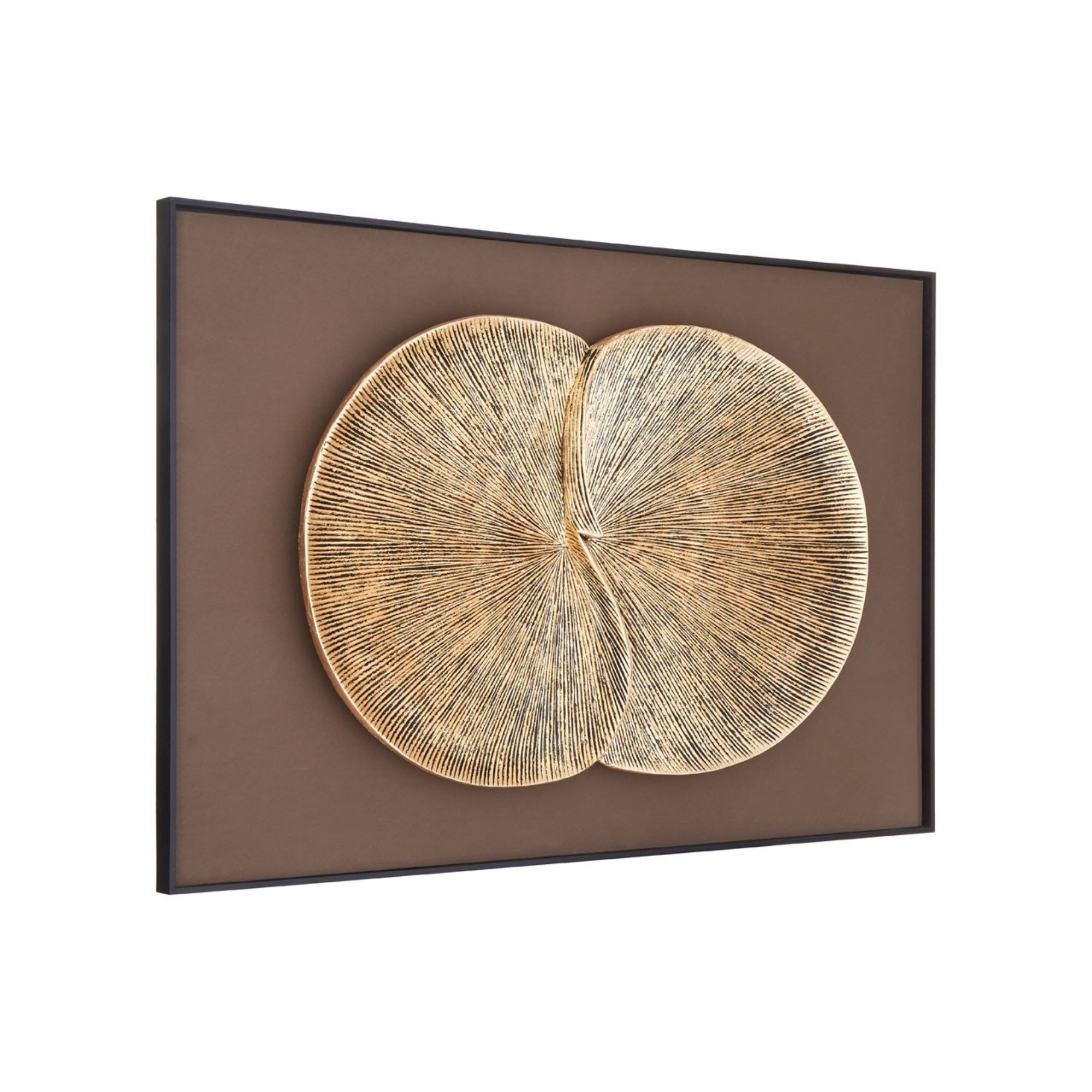 Gold Lotus Leaf Wall Art - BBWLRT36