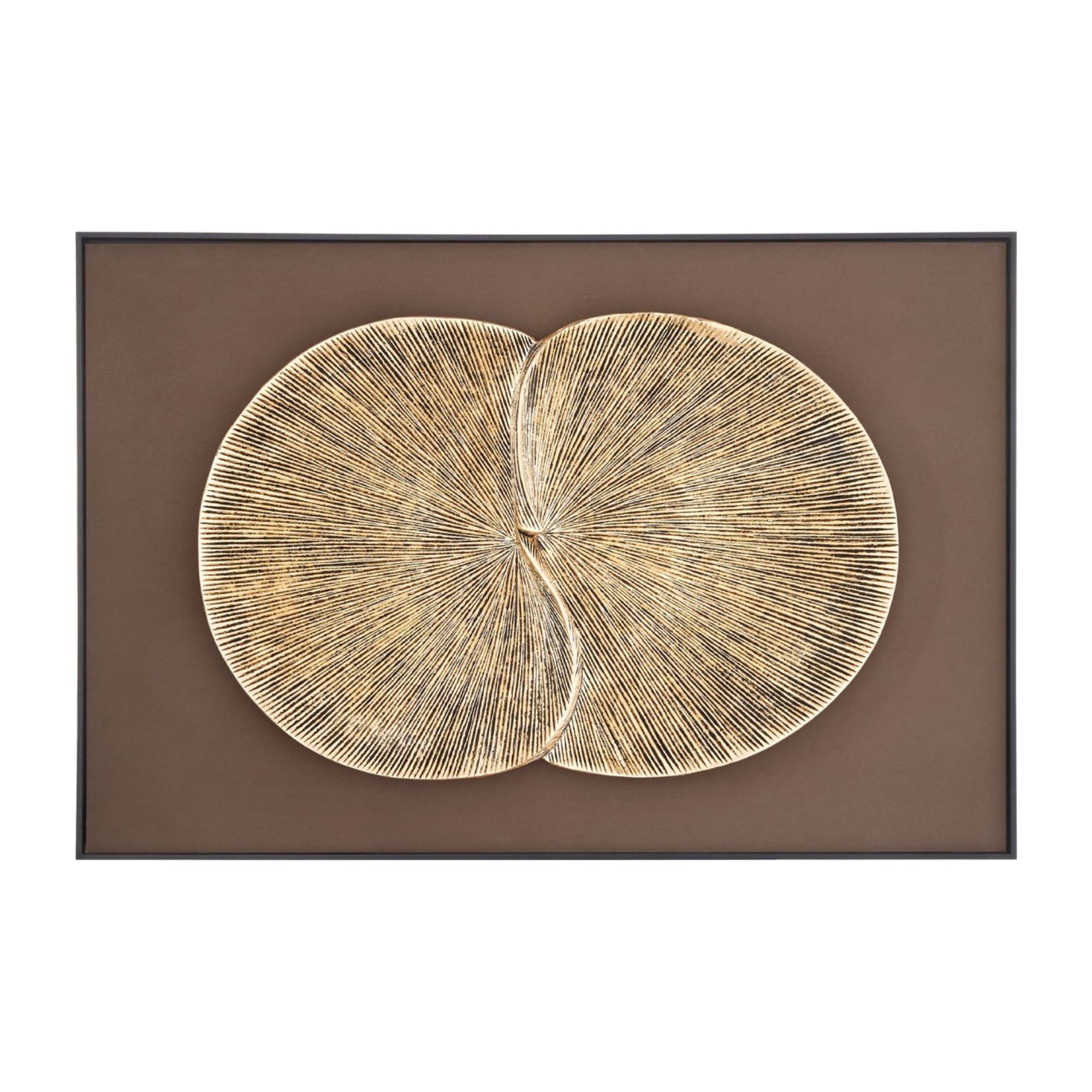Gold Lotus Leaf Wall Art - BBWLRT36