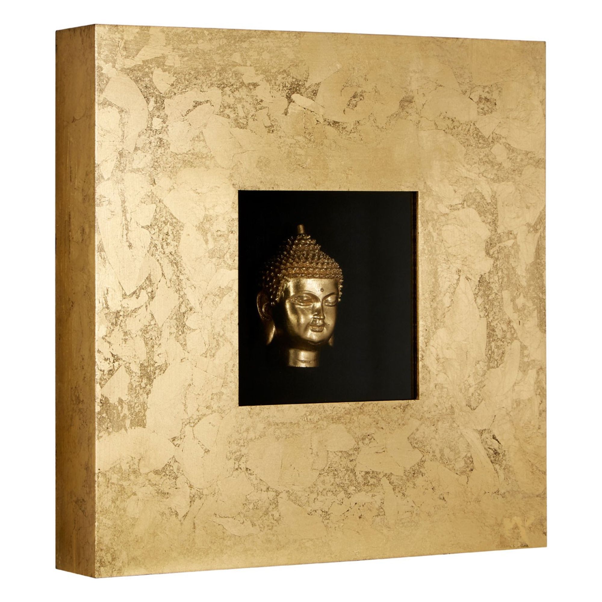 Gold Mukut Buddha Wall Art - BBWLRT37
