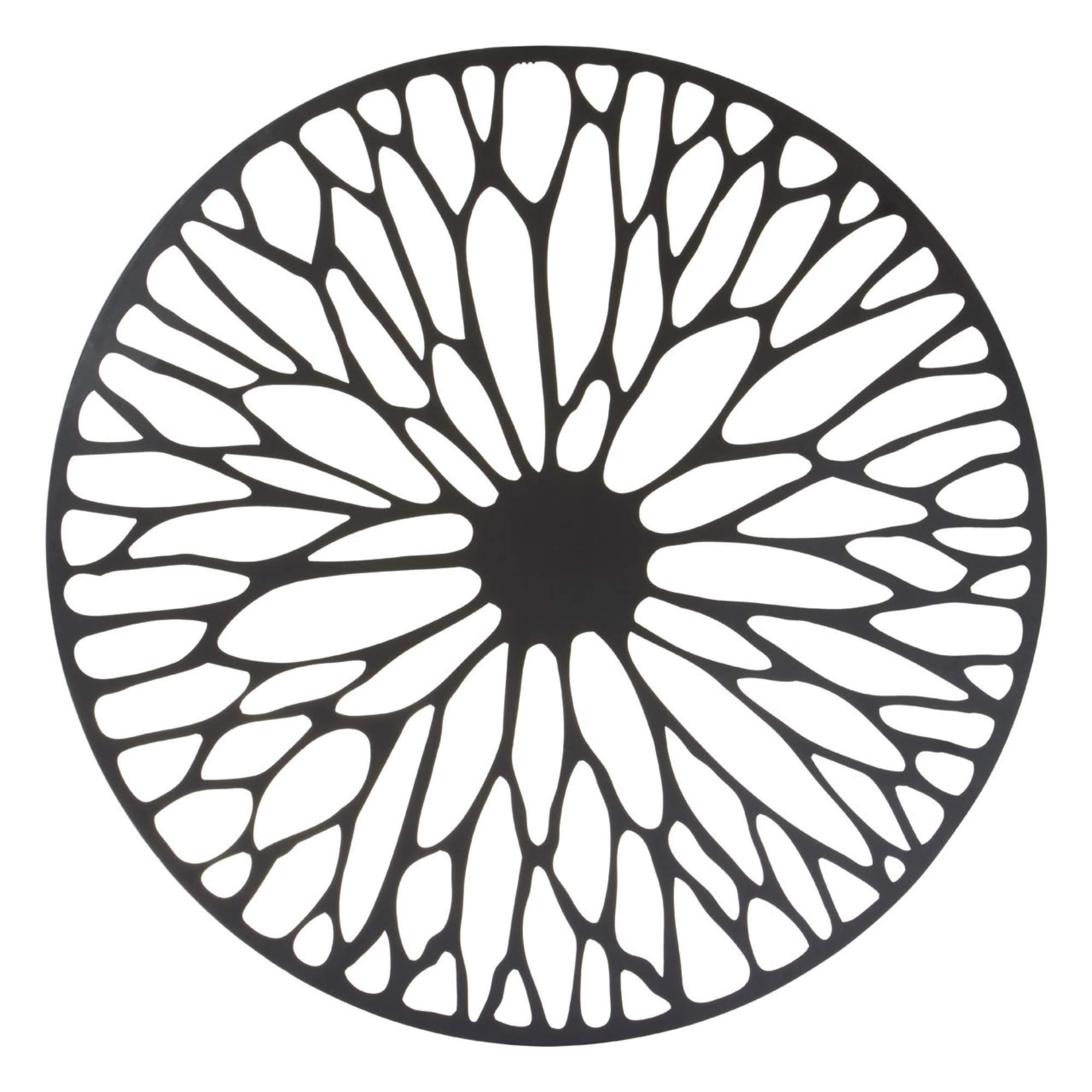 Black Floral Wheel Wall Art - BBWLRT47