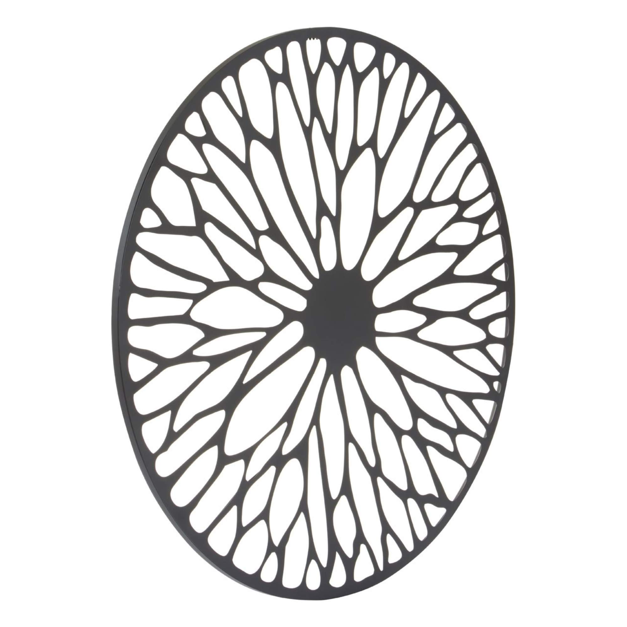 Black Floral Wheel Wall Art - BBWLRT47