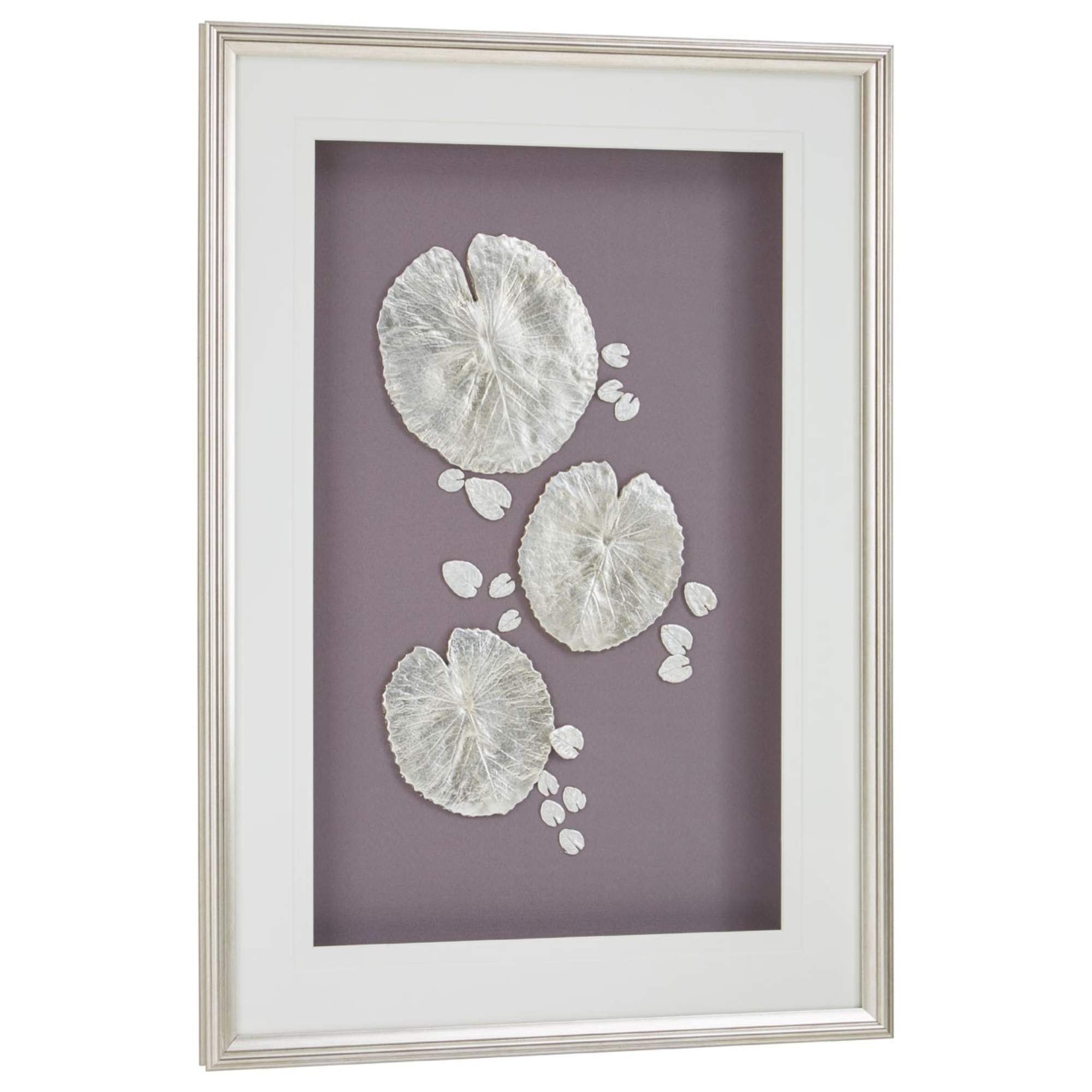 Silver Lotus Leaf Wall Art - BBWLRT50