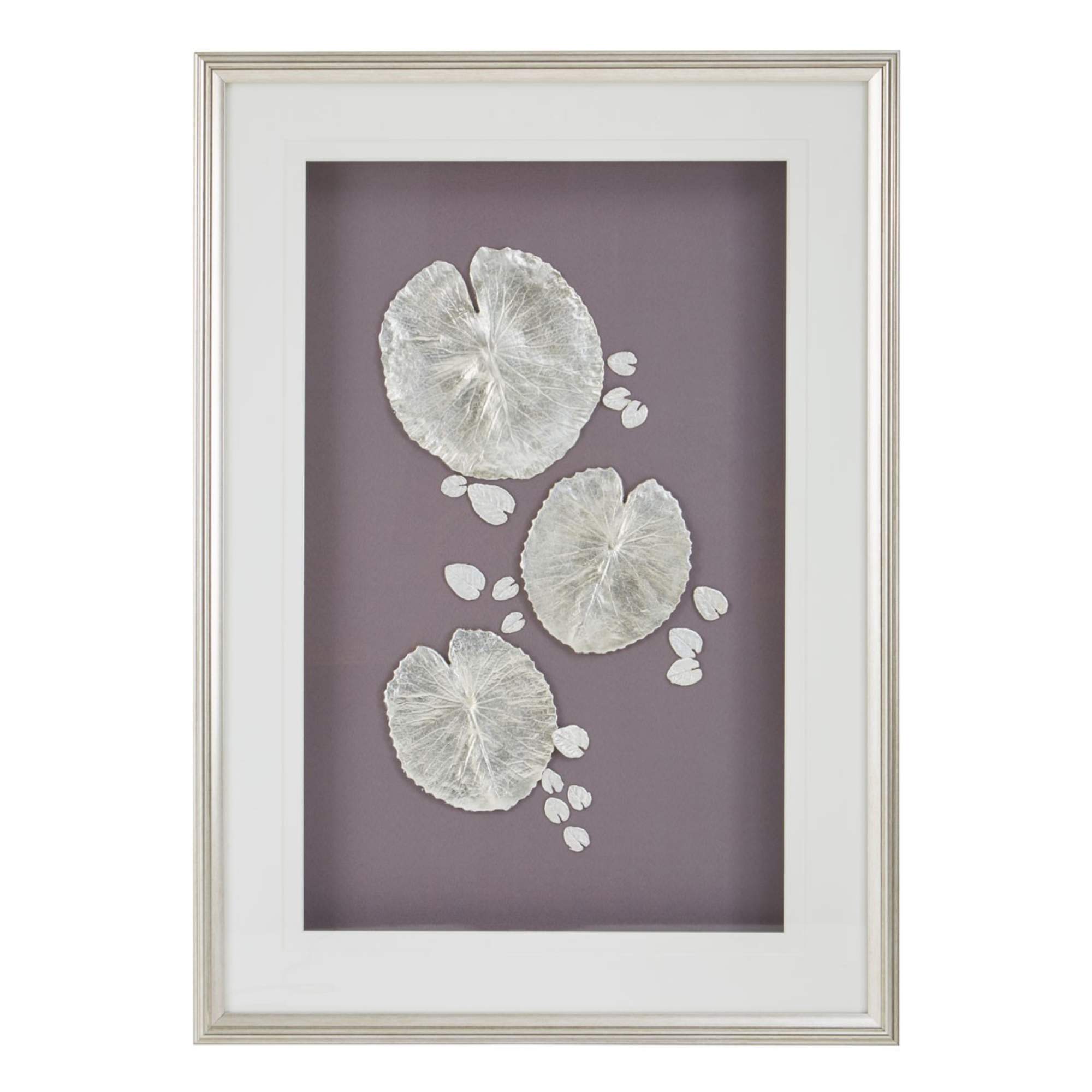 Silver Lotus Leaf Wall Art - BBWLRT50