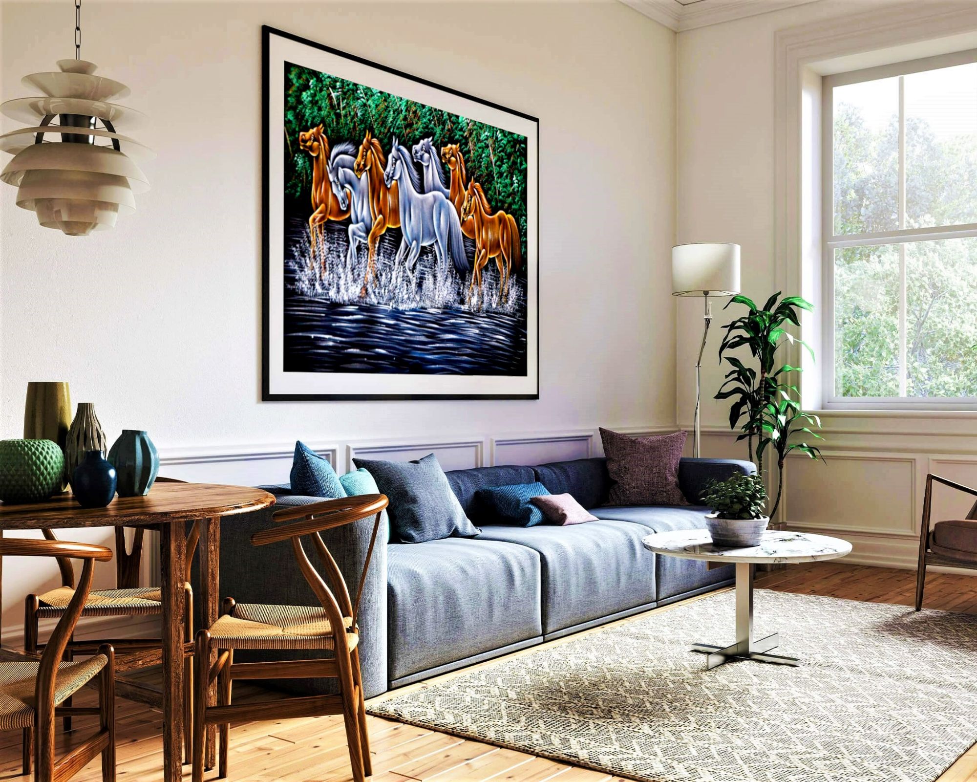 CHEVAL Stallion Wall Painting Velvet Canavas Art