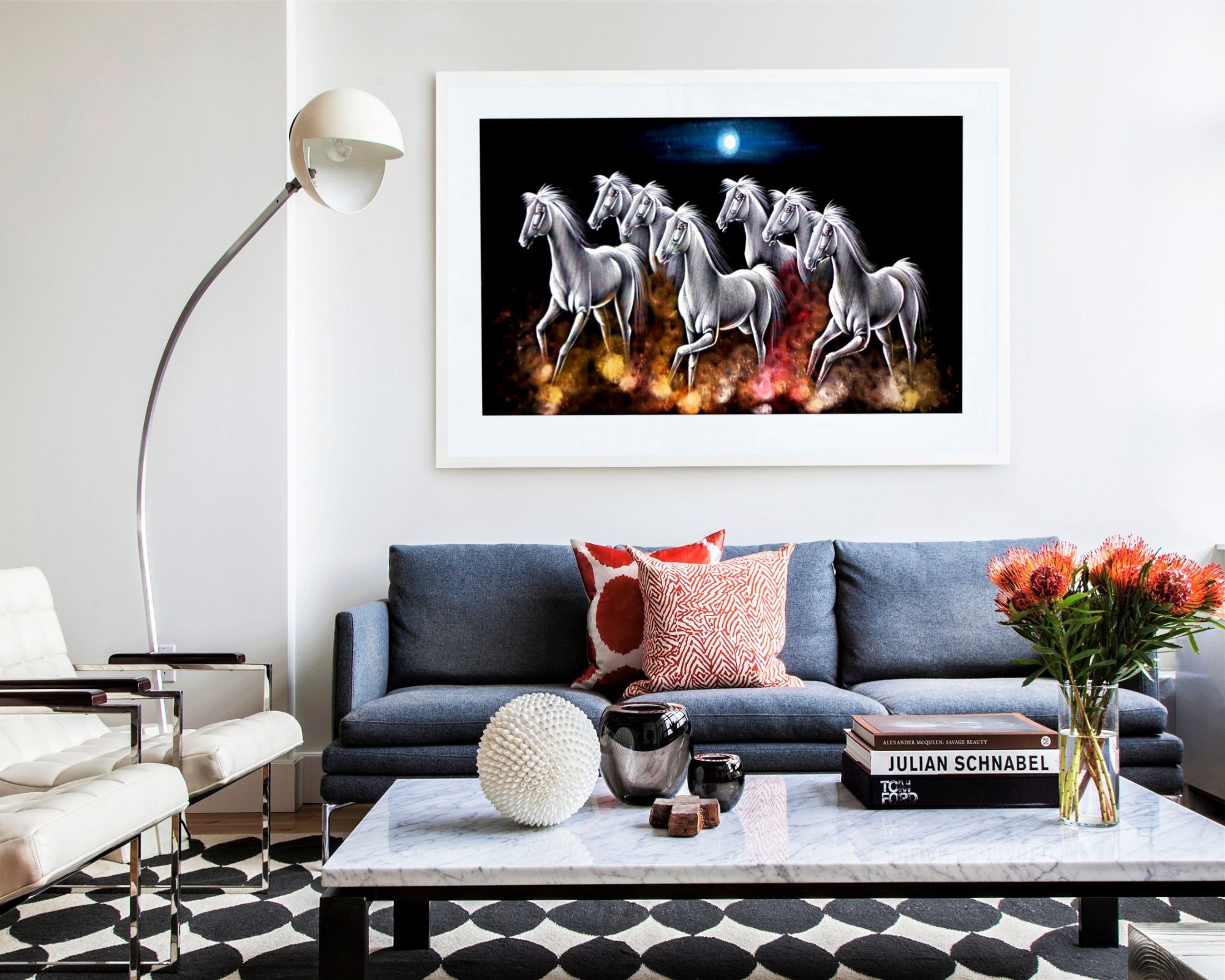 CHEVAL Stallion Painting Velvet Canavas Wall Art