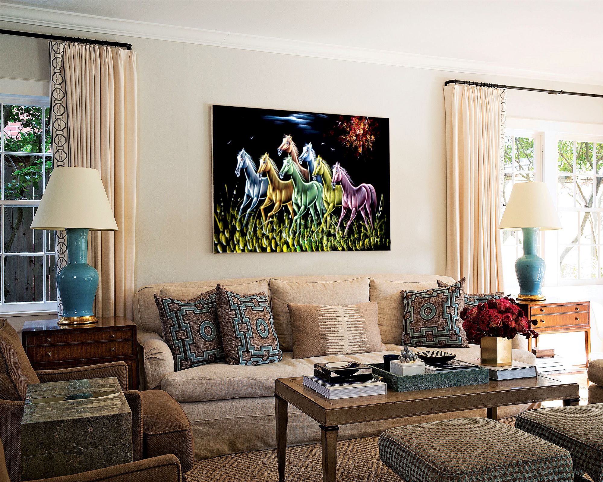 CHEVAL Stallion Wall Painting Velvet Canavas Art