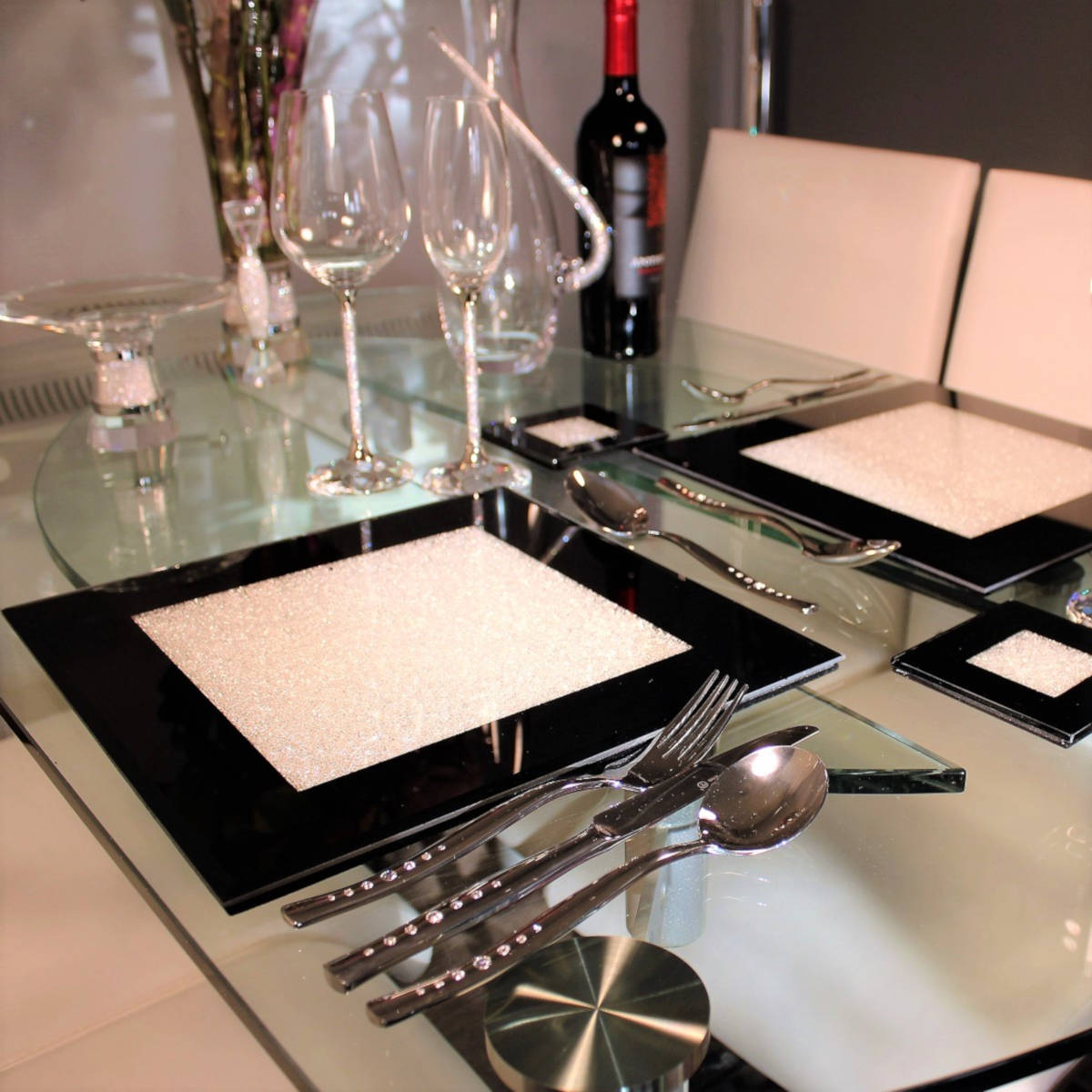 DONNA Diamond Crush Black Serving Set