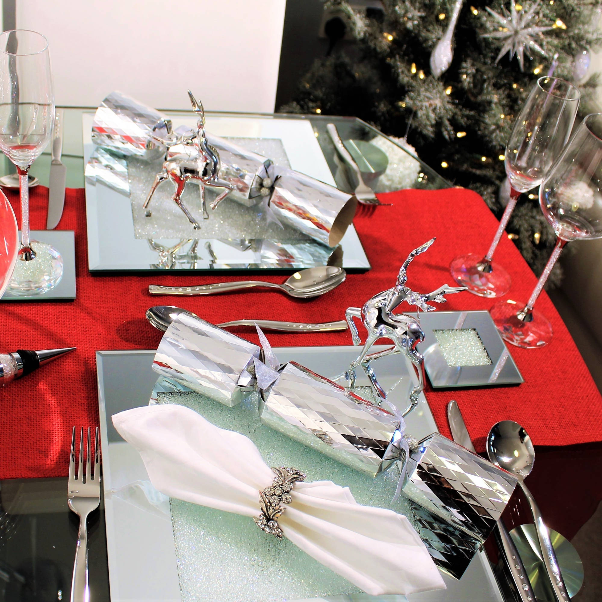 DONNA Diamond Crush Silver Serving Set