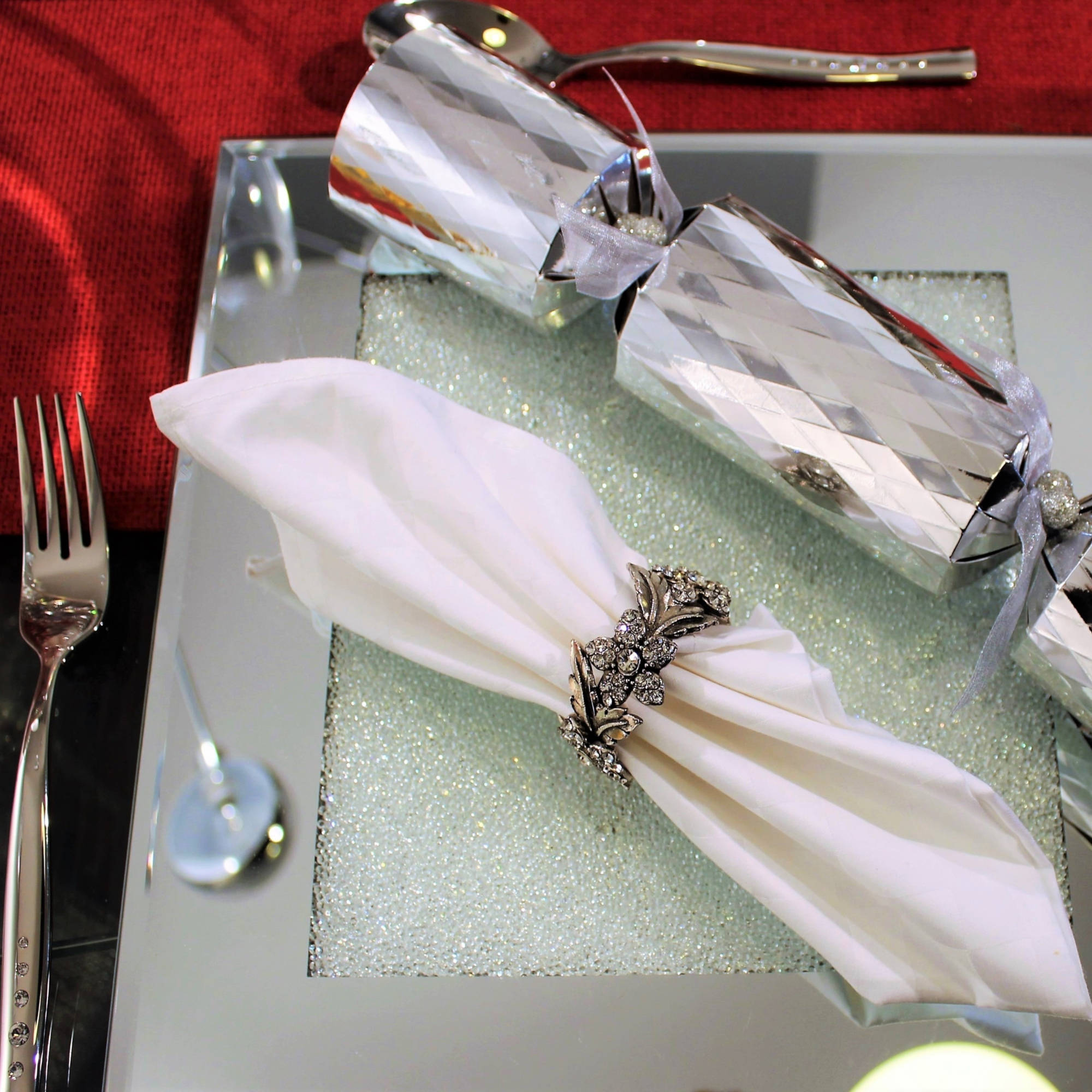 DONNA Diamond Crush Silver Serving Set