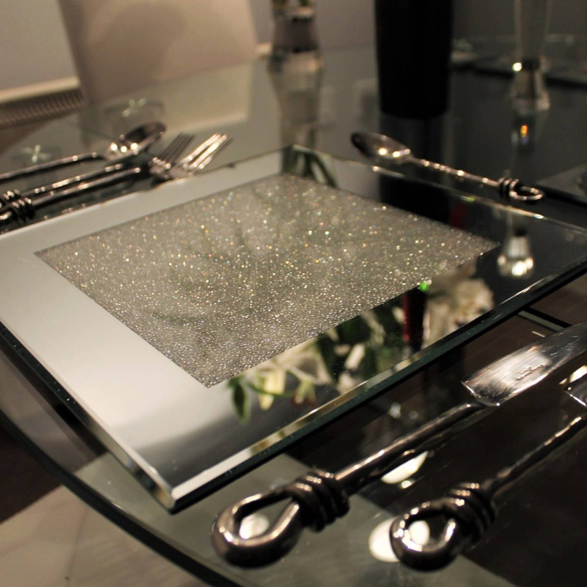 DONNA Diamond Crush Silver Serving Set