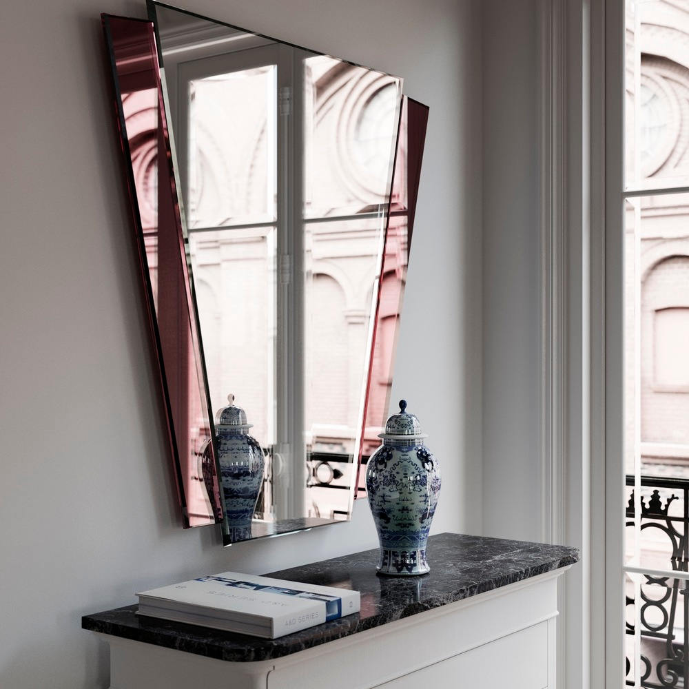 ELEGANTE Rose Gold Silver Accent Mirror