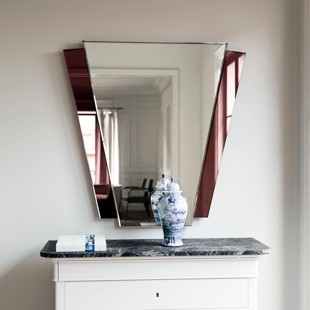 ELEGANTE Rose Gold Silver Accent Mirror