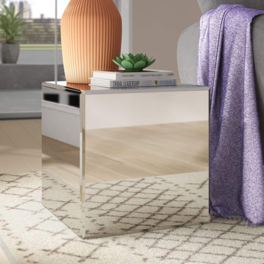 FIORA Mirrored Cube Table