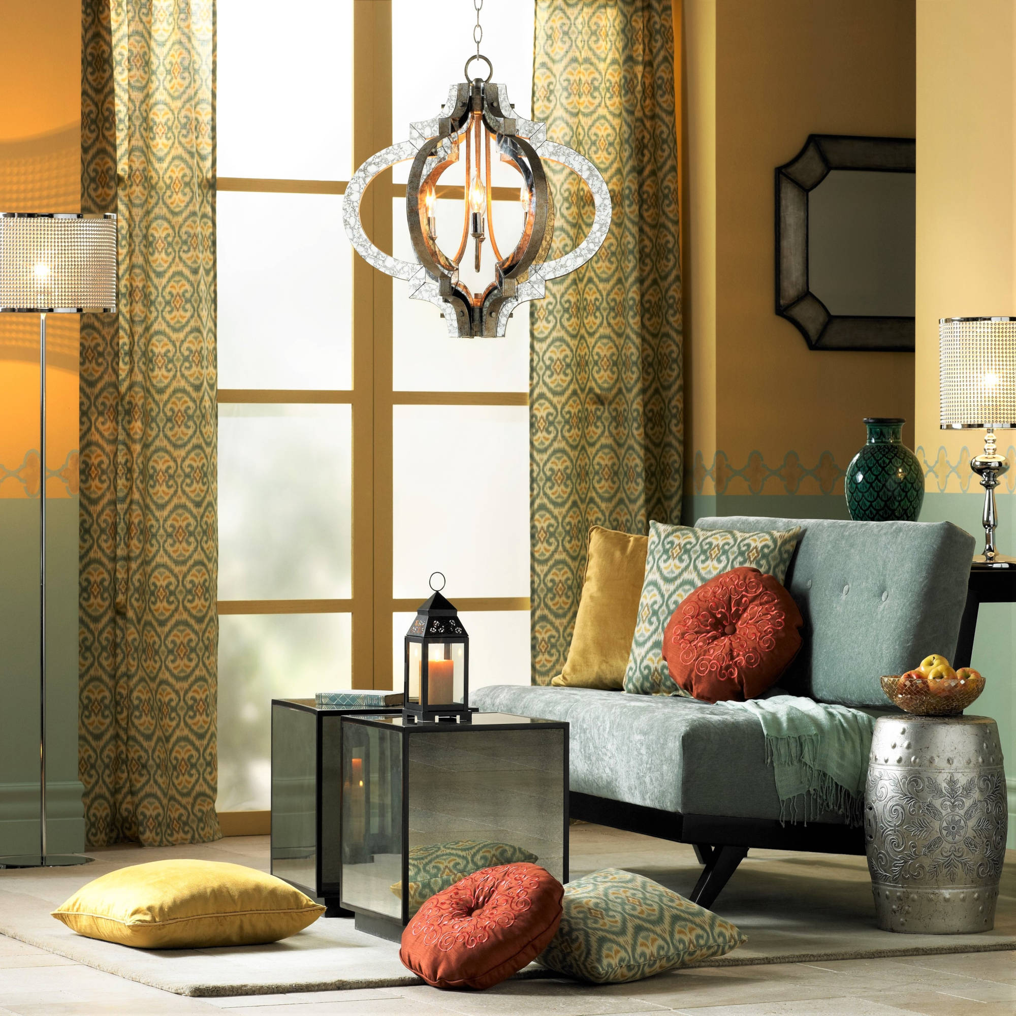 FIORA Mirrored Rustic Cube Table