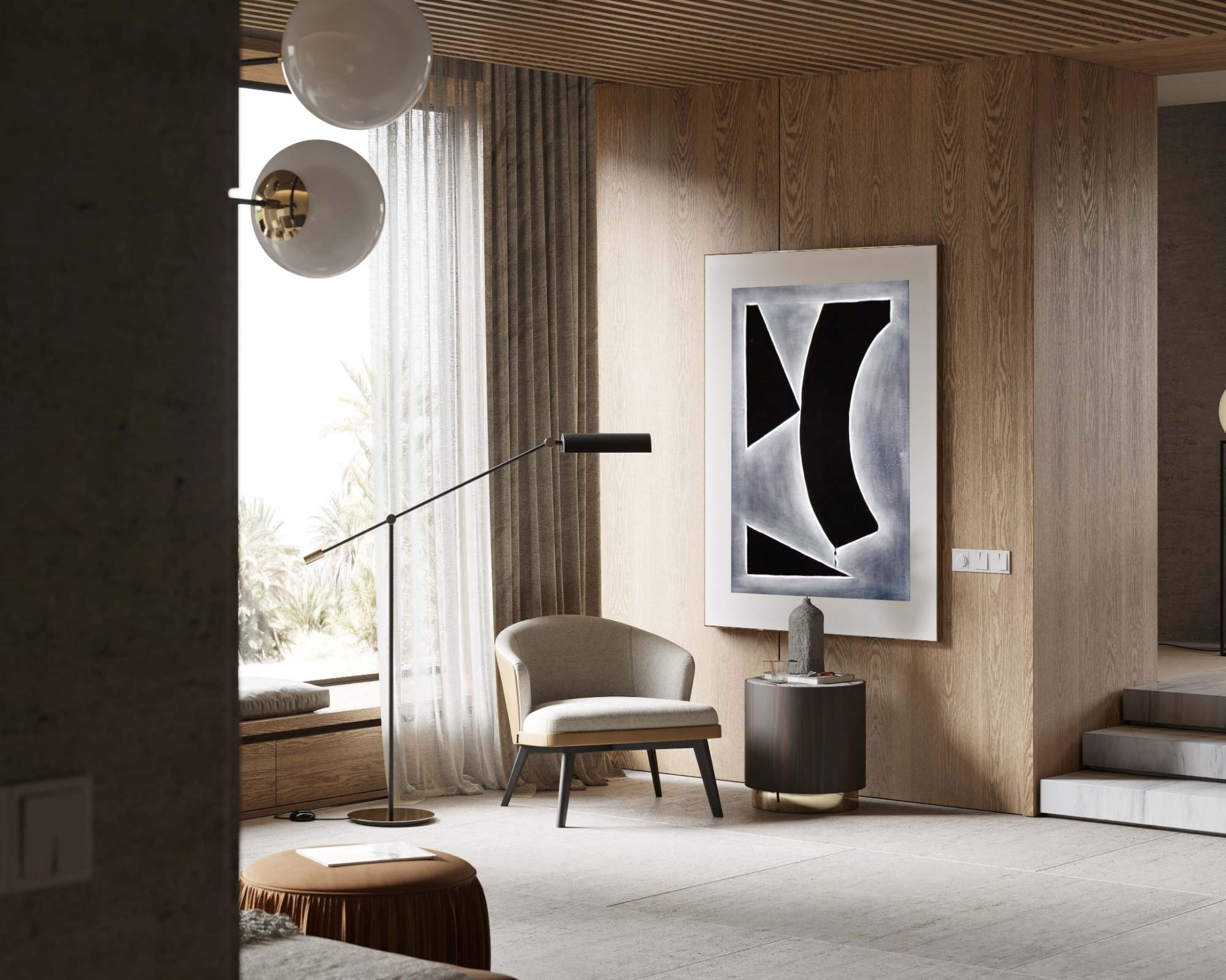 GRIGIO Modern Velvet Painting Wall Art