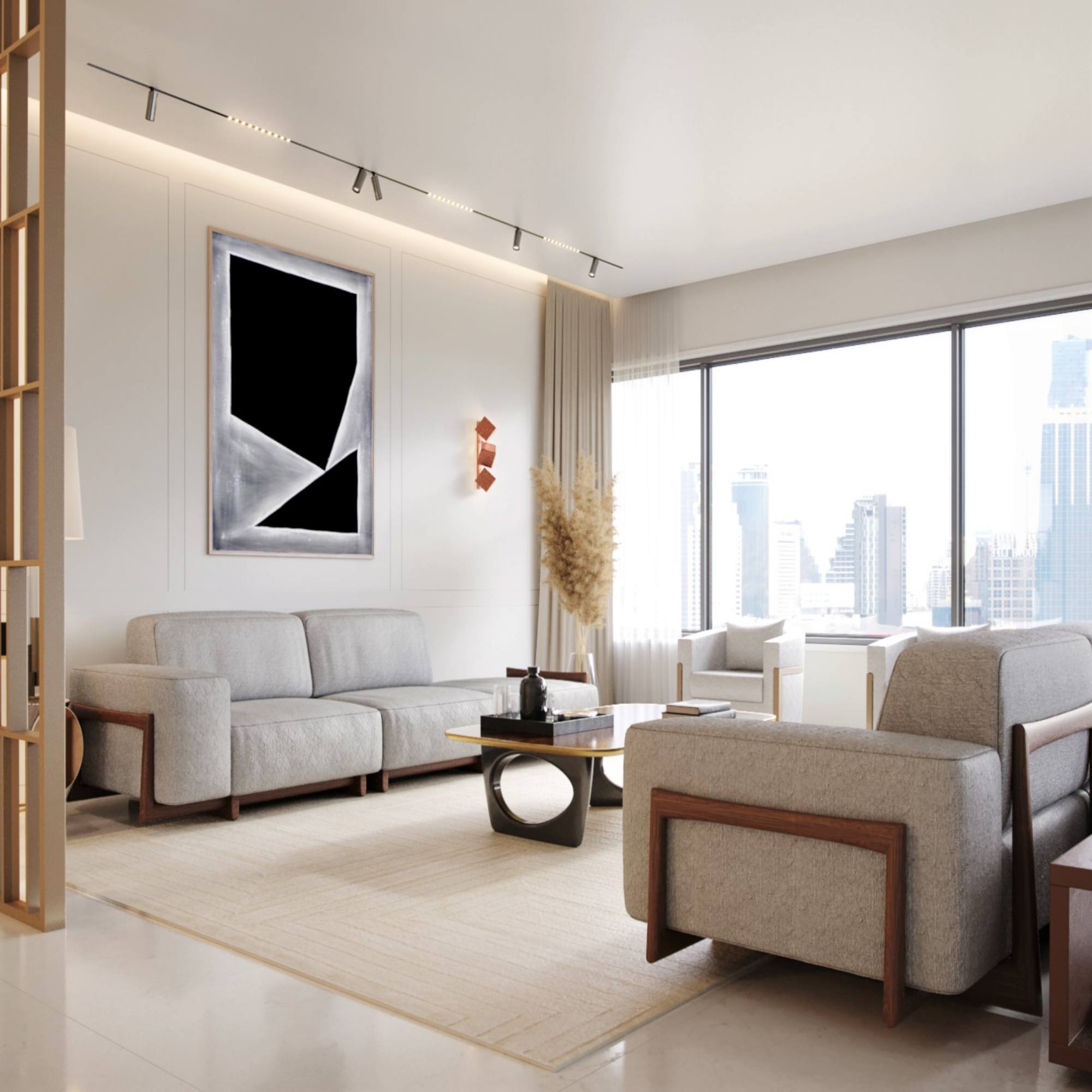 GRIGIO Modern Velvet Painting Wall Art