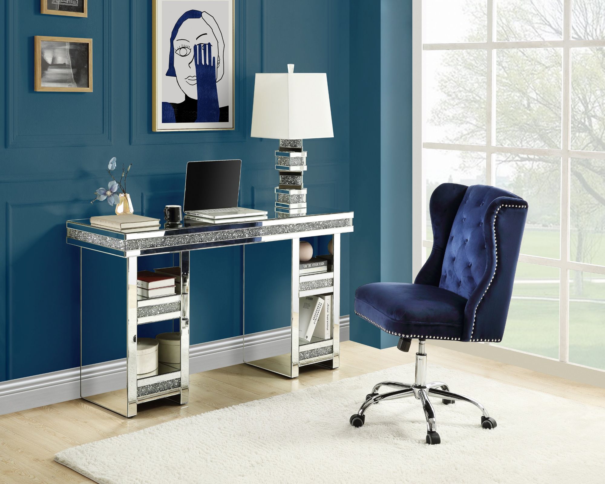 KINSEY Mirrored Console Table Desk
