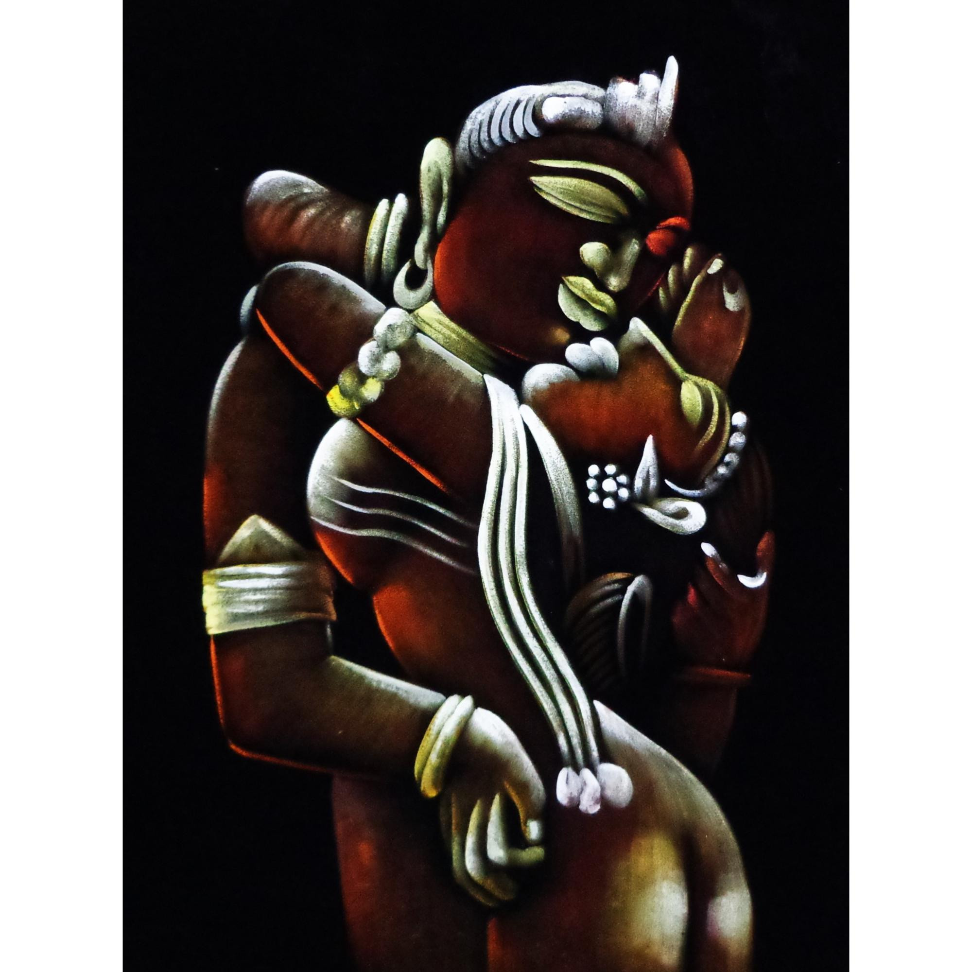 AVIVANA Kama Sutra Painting Velvet Canvas Wall Art - VA04