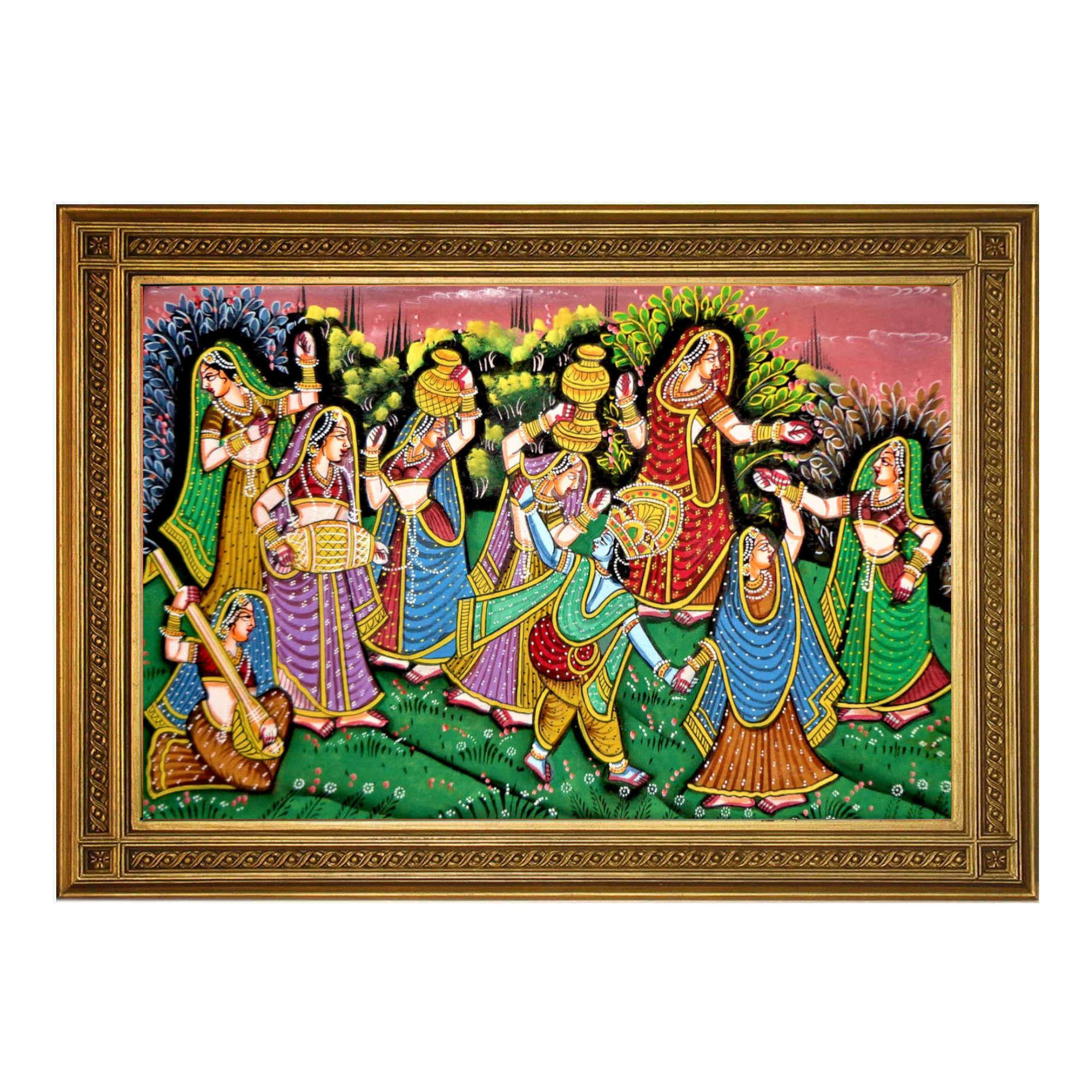 Radha Krishna Miniature Art Rajasthani Painting
