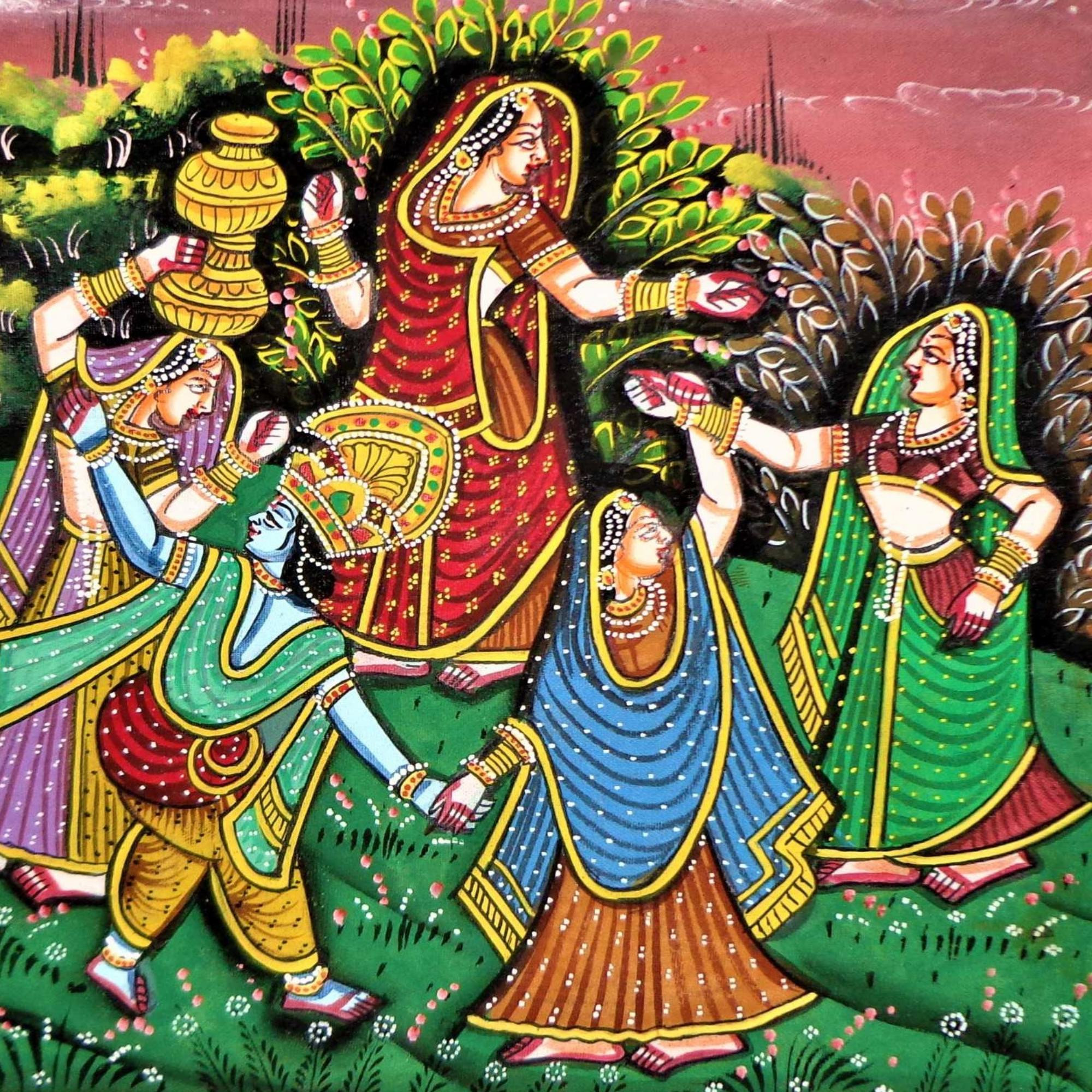 Radha Krishna Miniature Art Rajasthani Painting
