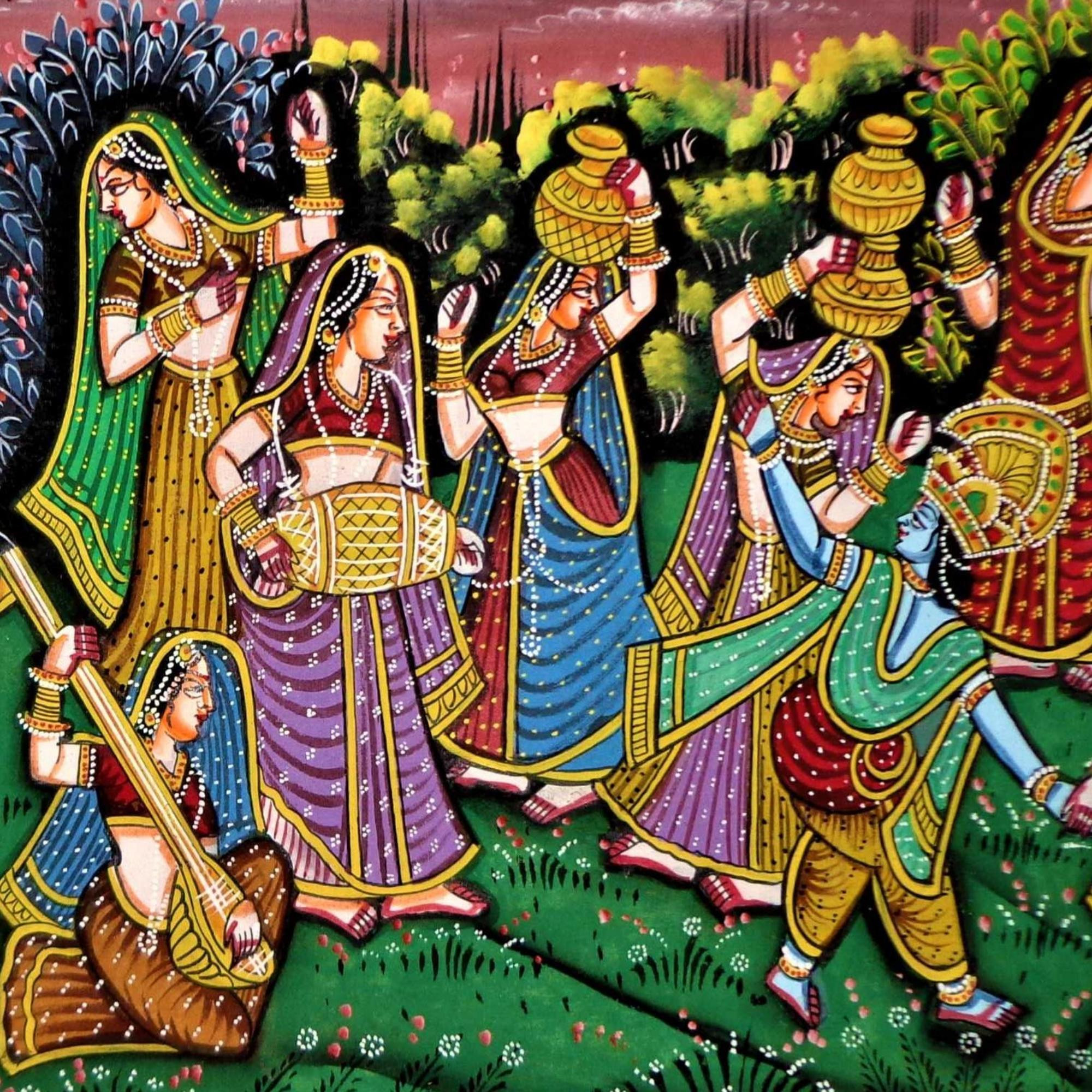 Radha Krishna Miniature Art Rajasthani Painting