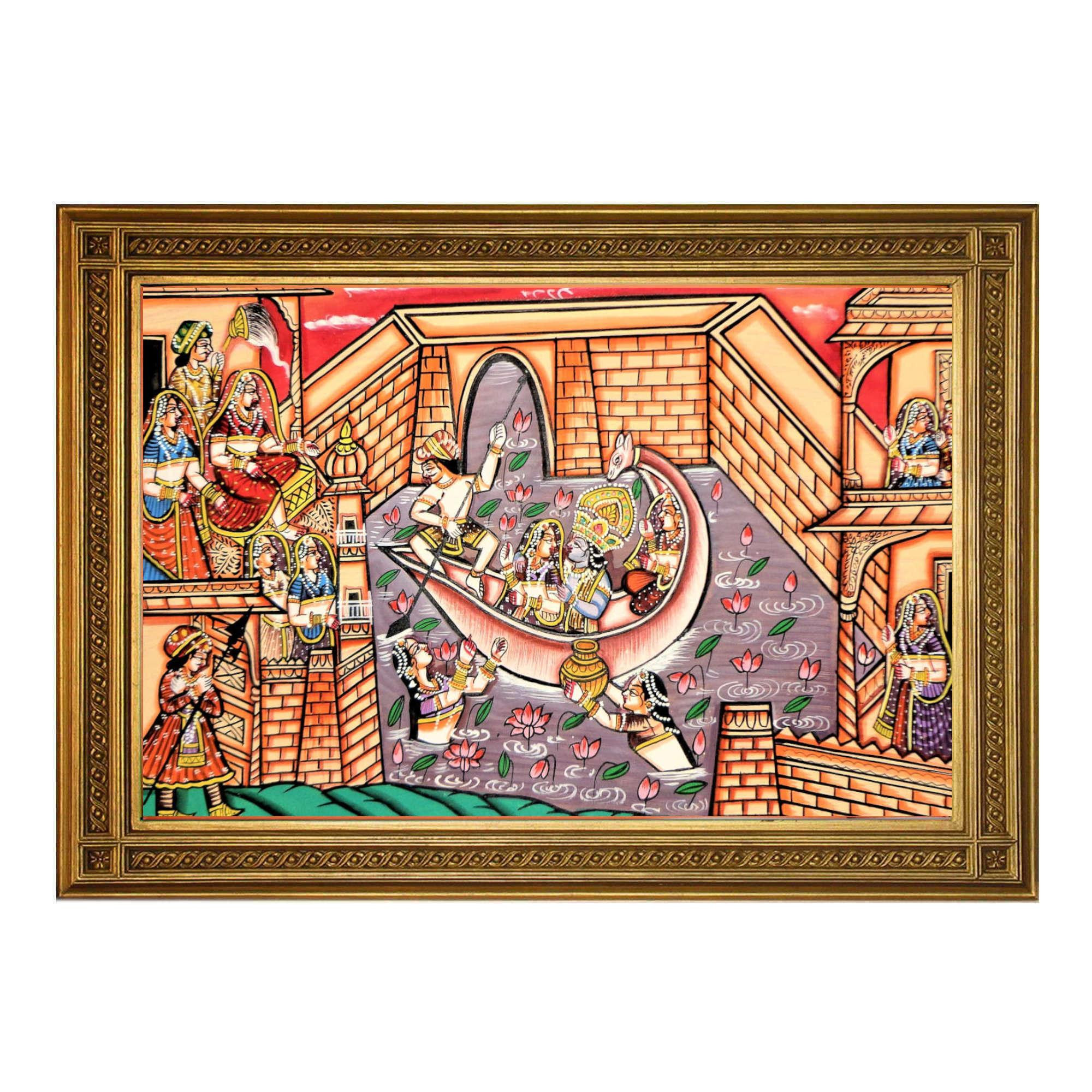 Radha Krishna Miniature Art Rajasthani Painting