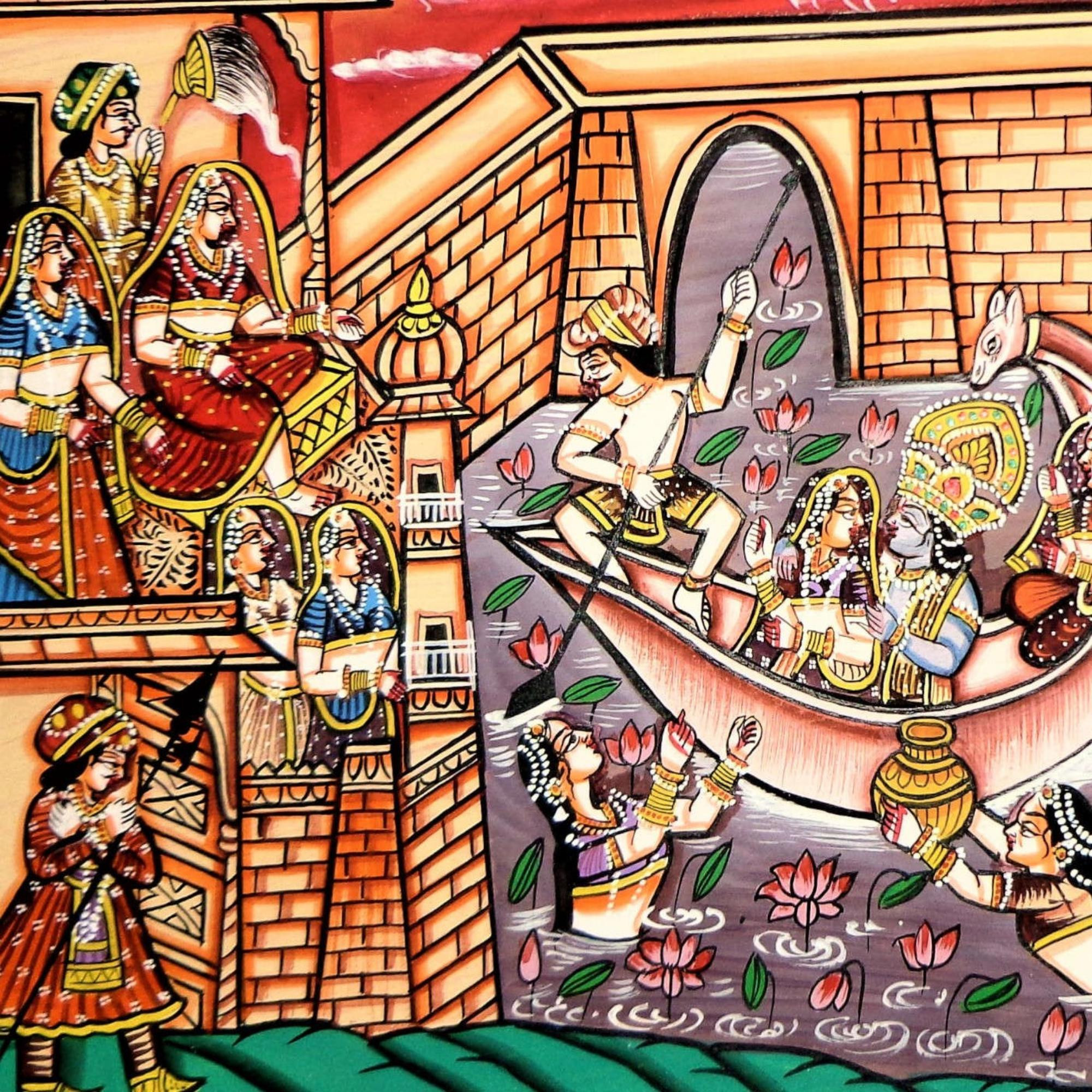 Radha Krishna Miniature Art Rajasthani Painting