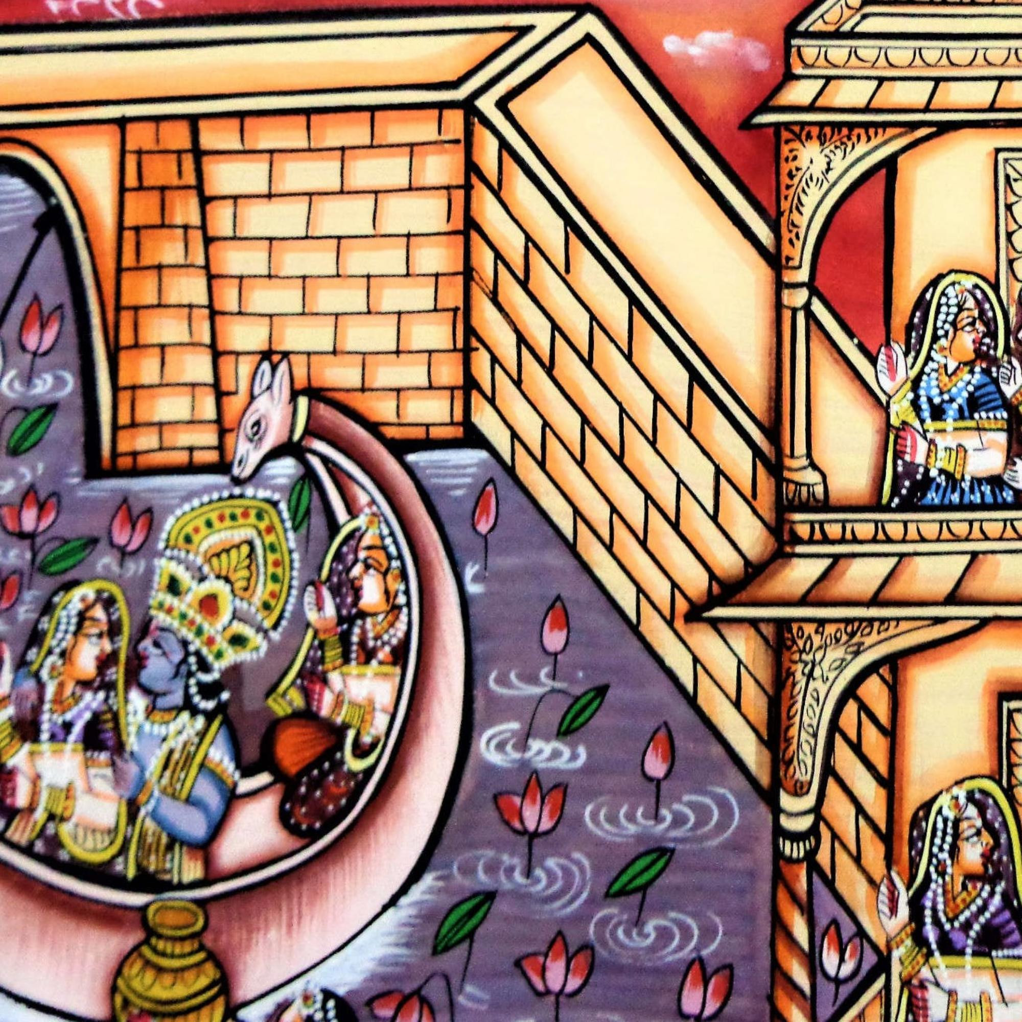 Radha Krishna Miniature Art Rajasthani Painting