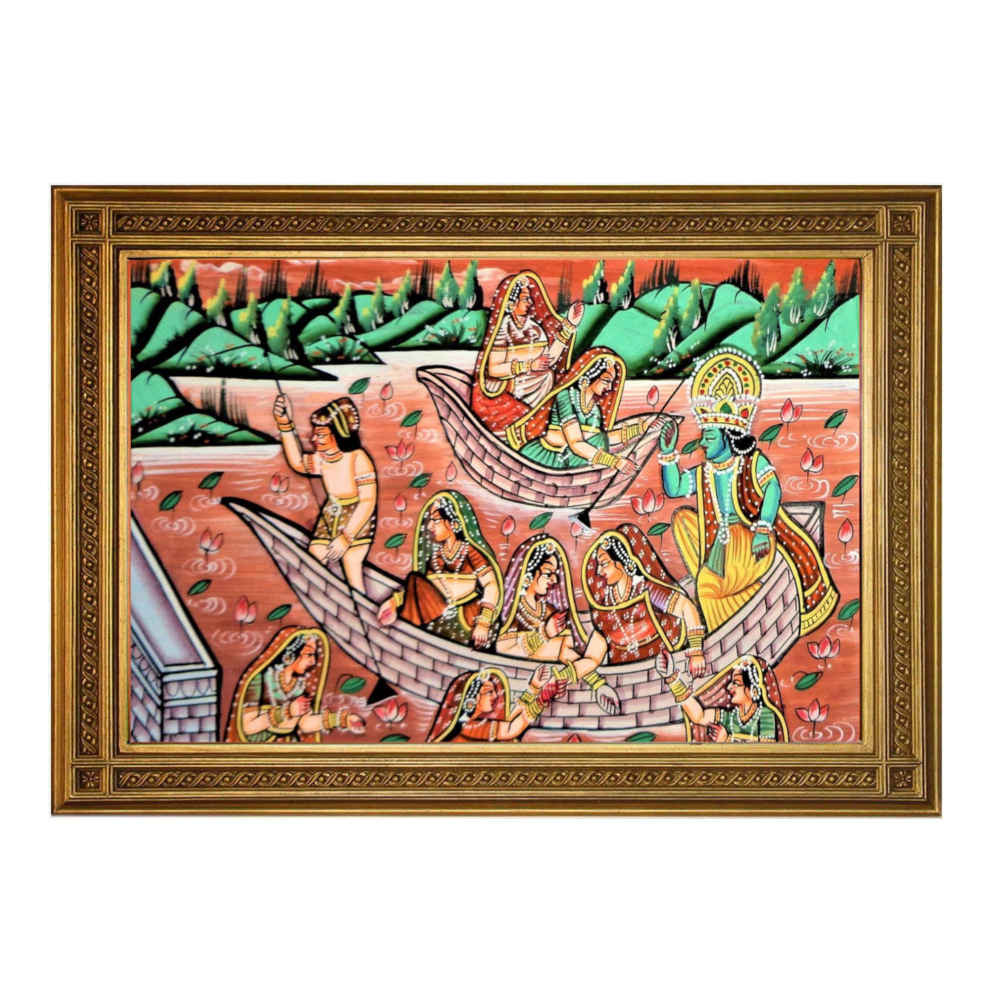 Radha Krishna Miniature Art Rajasthani Painting
