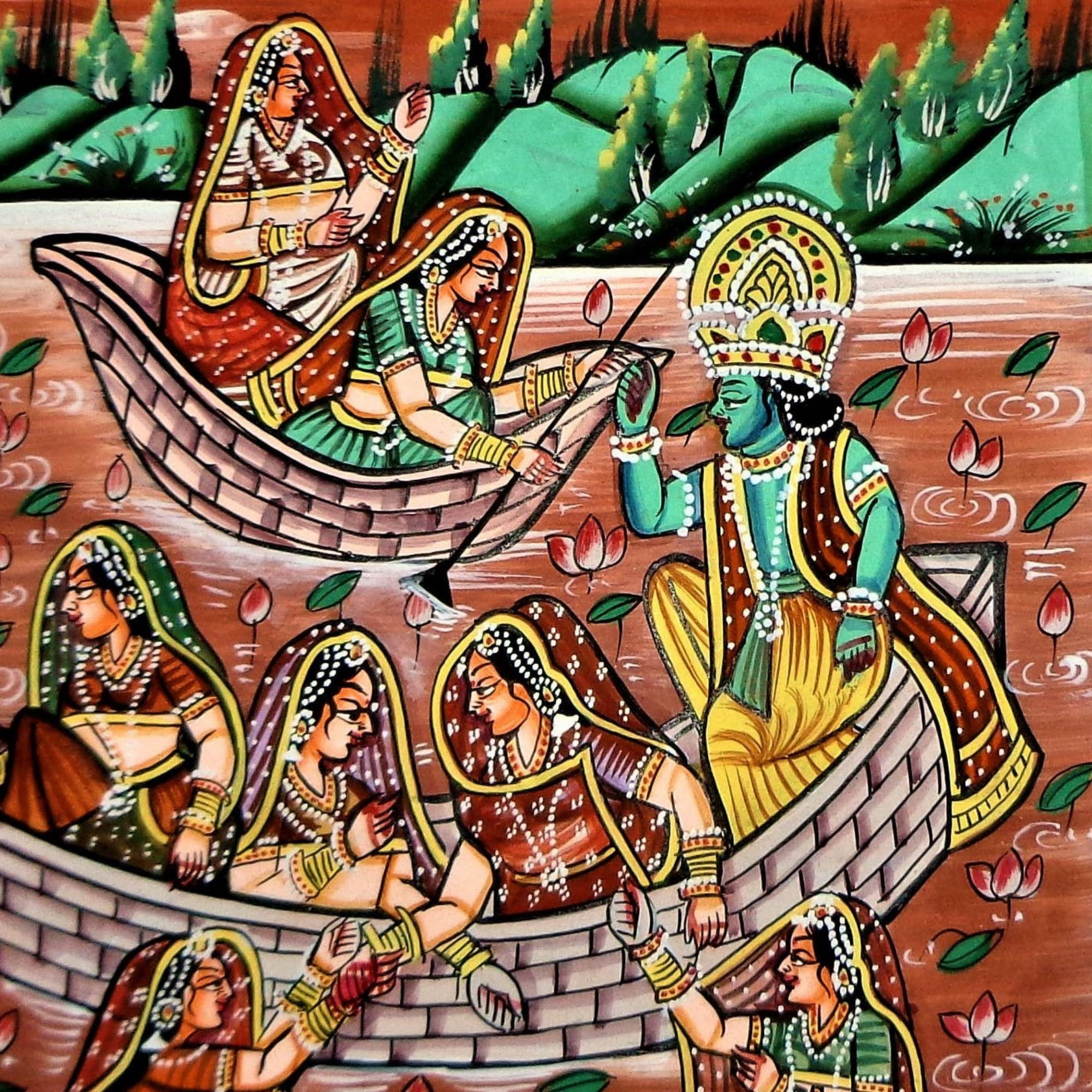 Radha Krishna Miniature Art Rajasthani Painting