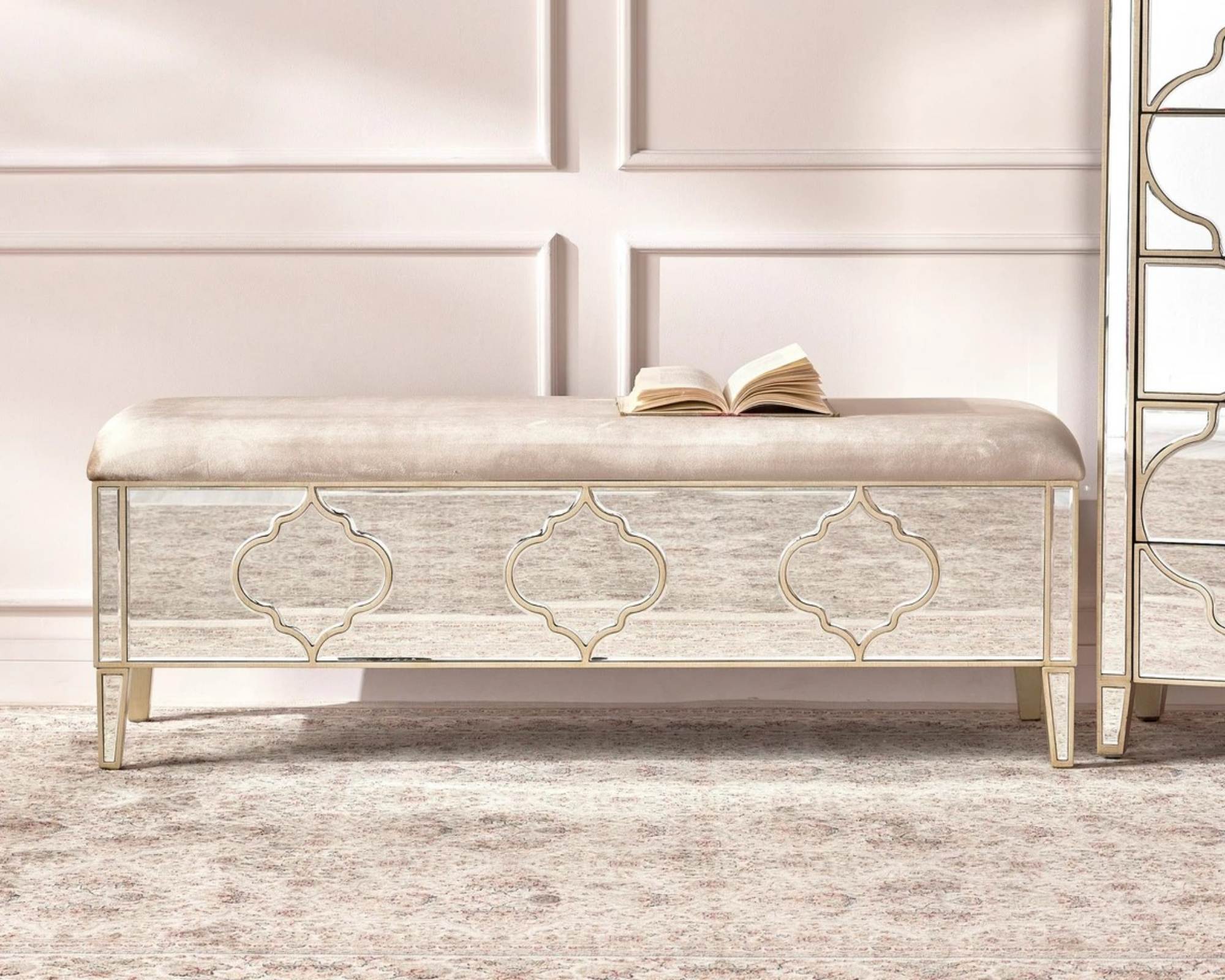 NIZAM Mirrored Moroccan Gold Collection - Bench