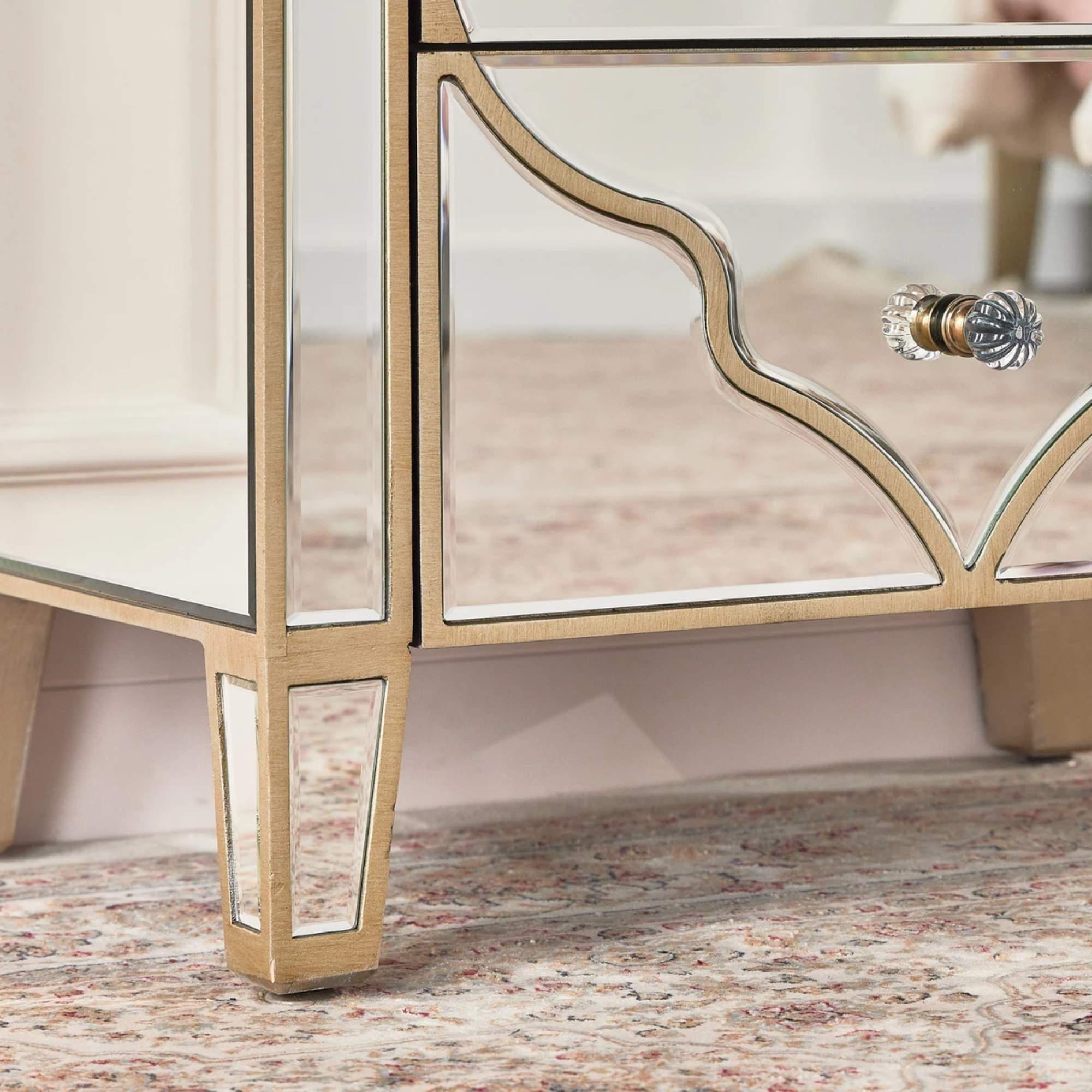 NIZAM Mirrored Moroccan Gold Collection - Vanity Chest