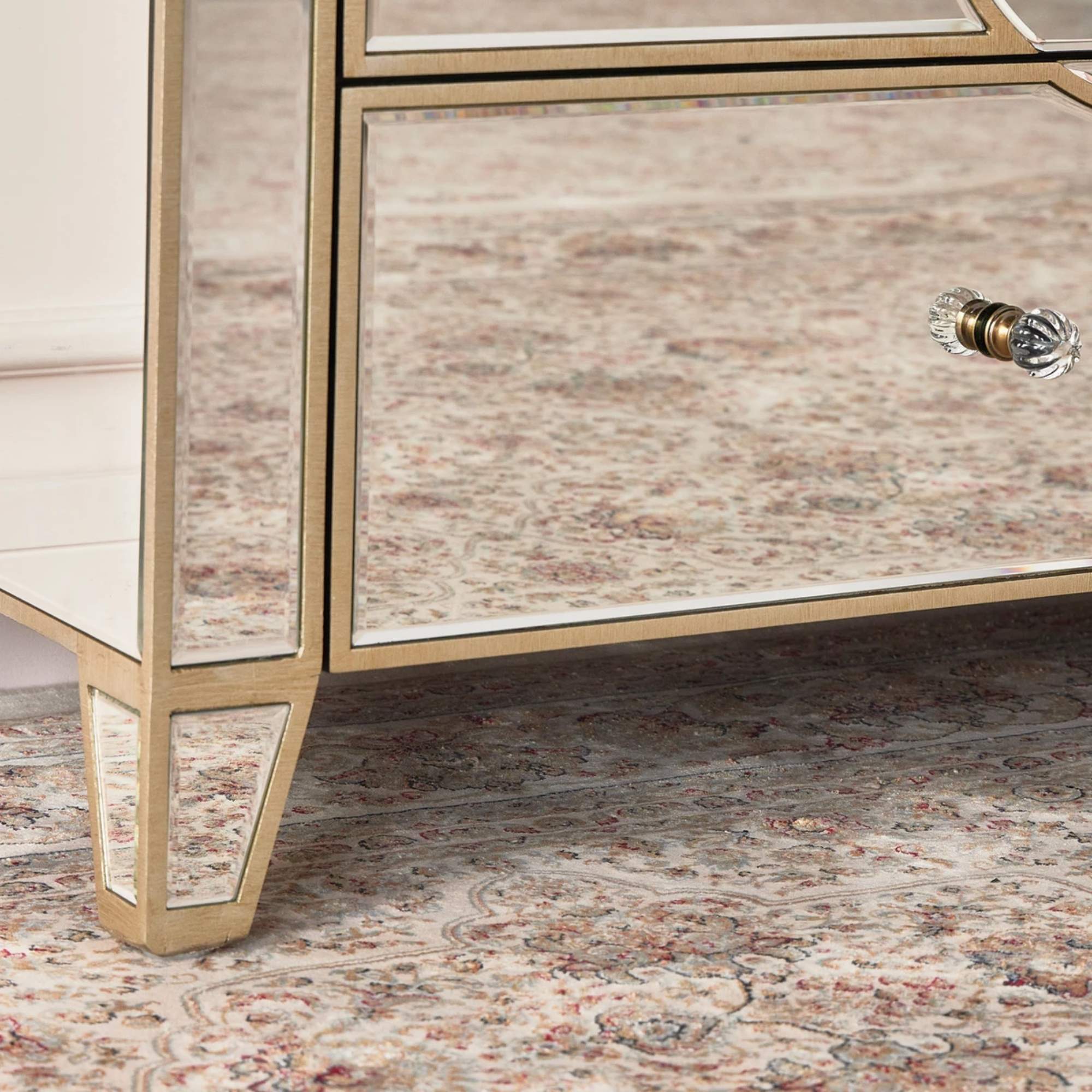 NIZAM Mirrored Moroccan Gold Collection - Vanity Dresser