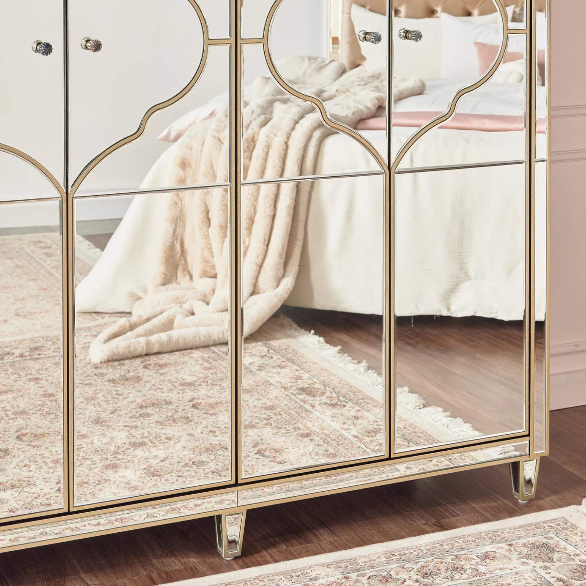 NIZAM Mirrored Moroccan Gold Collection - Wardrobe
