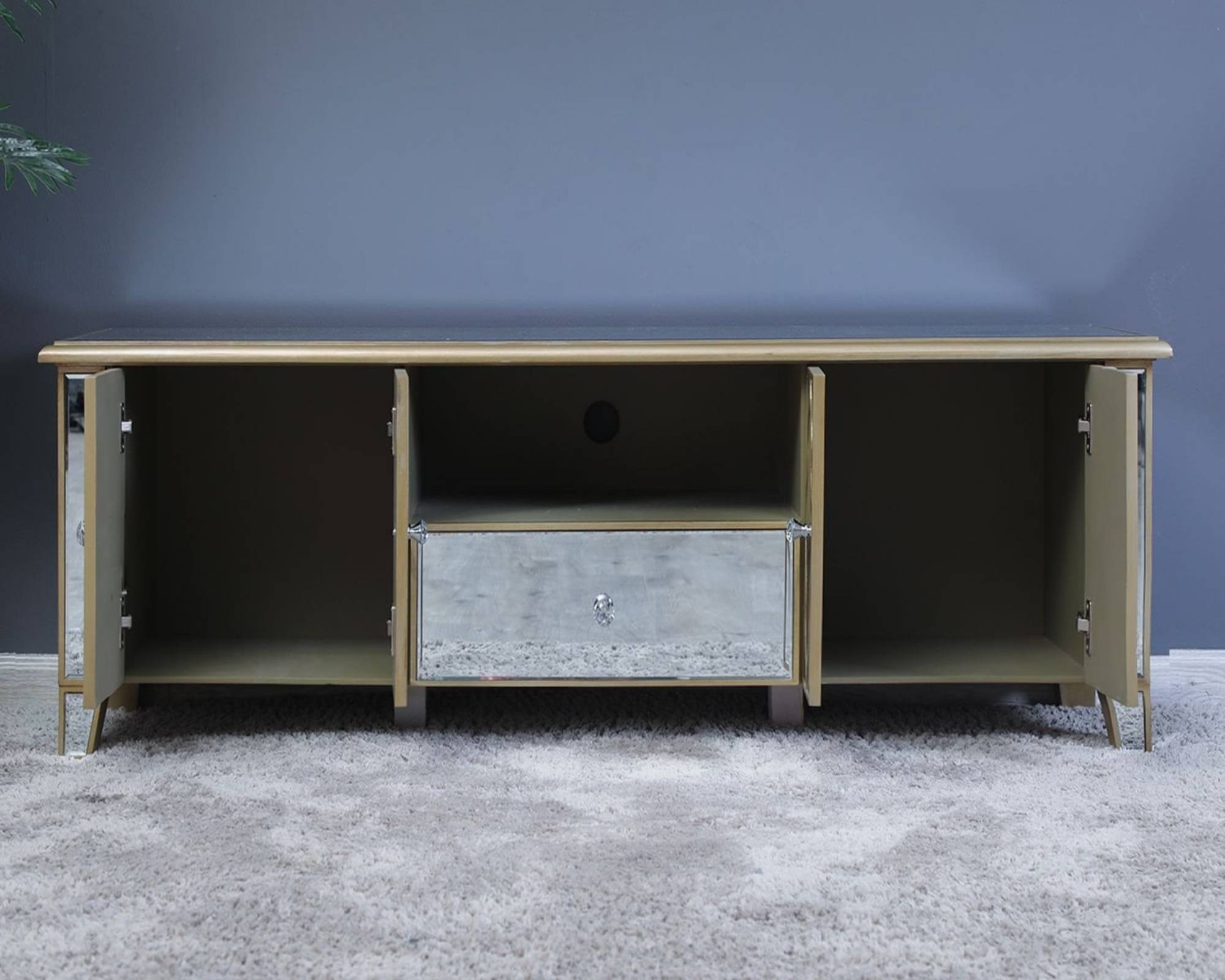 QUILLA Mirrored Moroccan Gold Collection - TV Unit