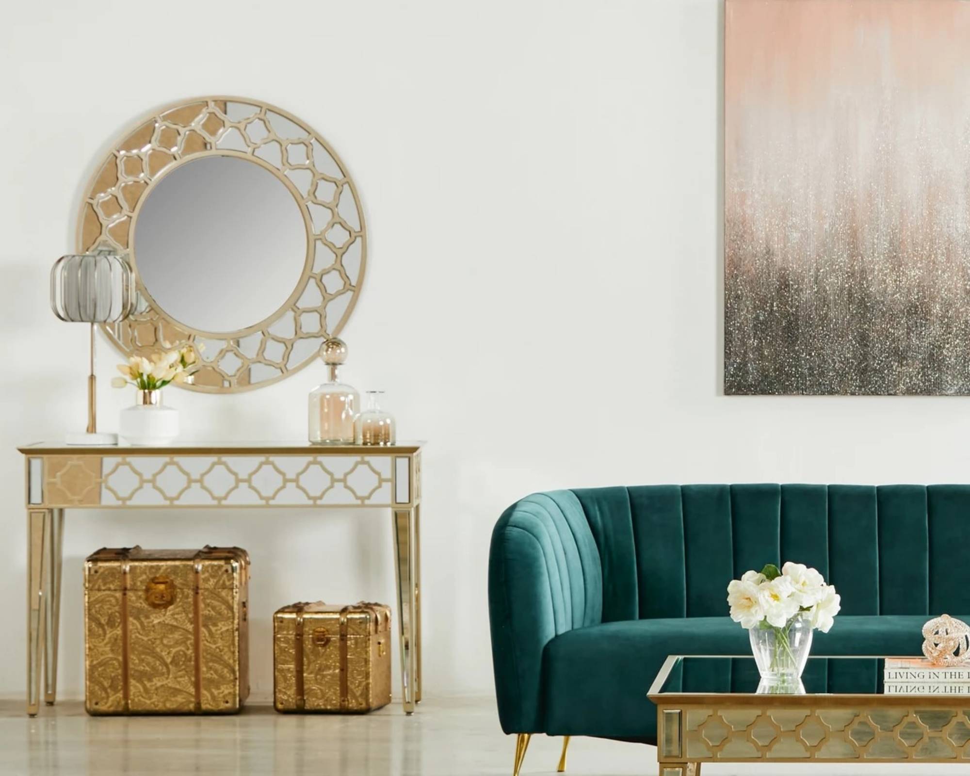 RABAT Mirrored Moroccan Gold Collection - Console Table