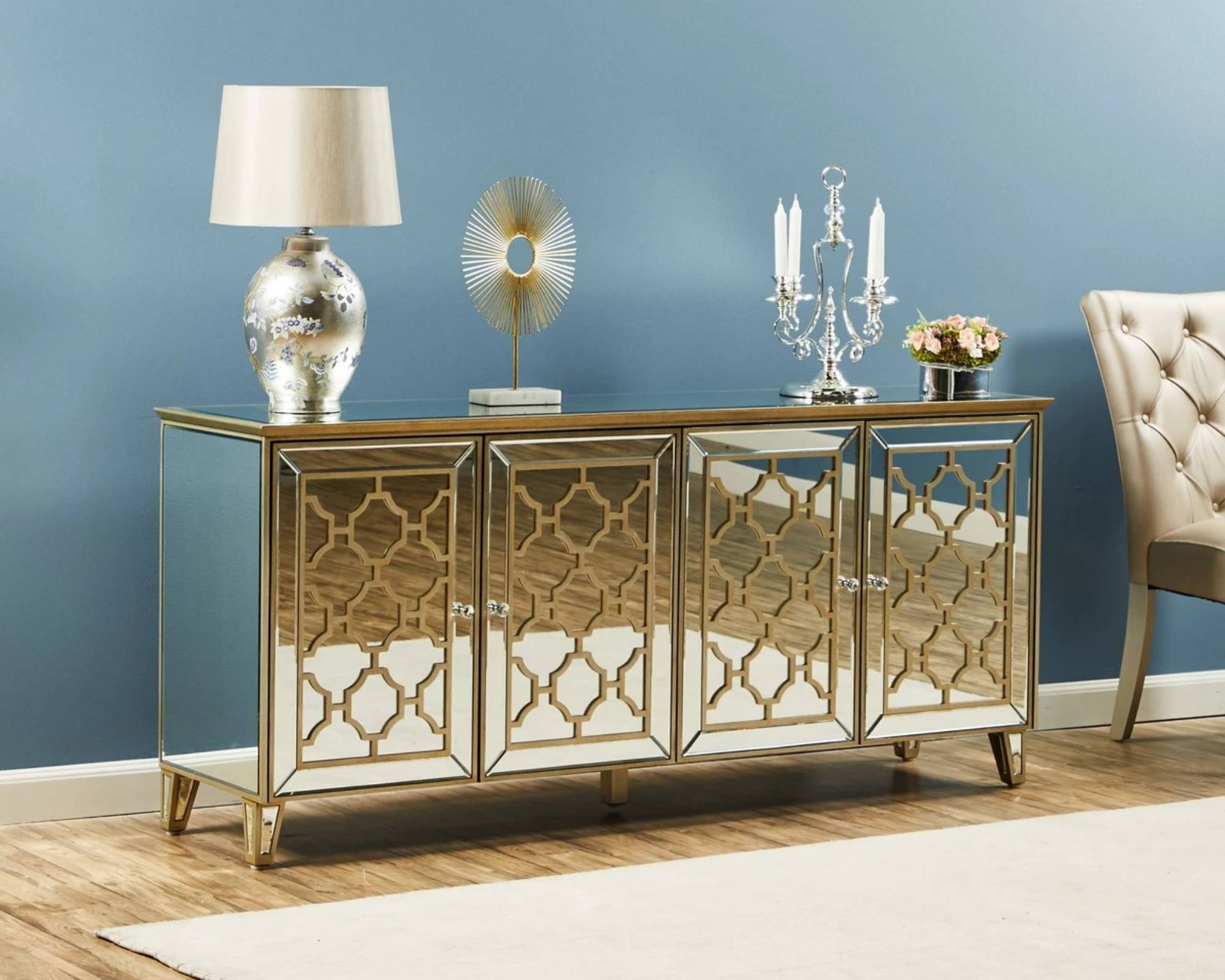RABAT Mirrored Moroccan Gold Collection - Credenza