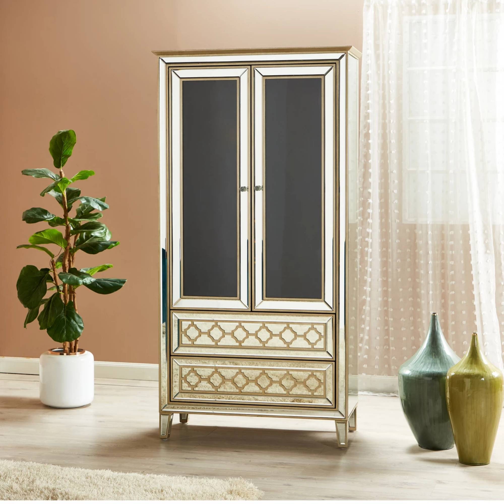 RABAT Mirrored Moroccan Gold Collection - Wardrobe