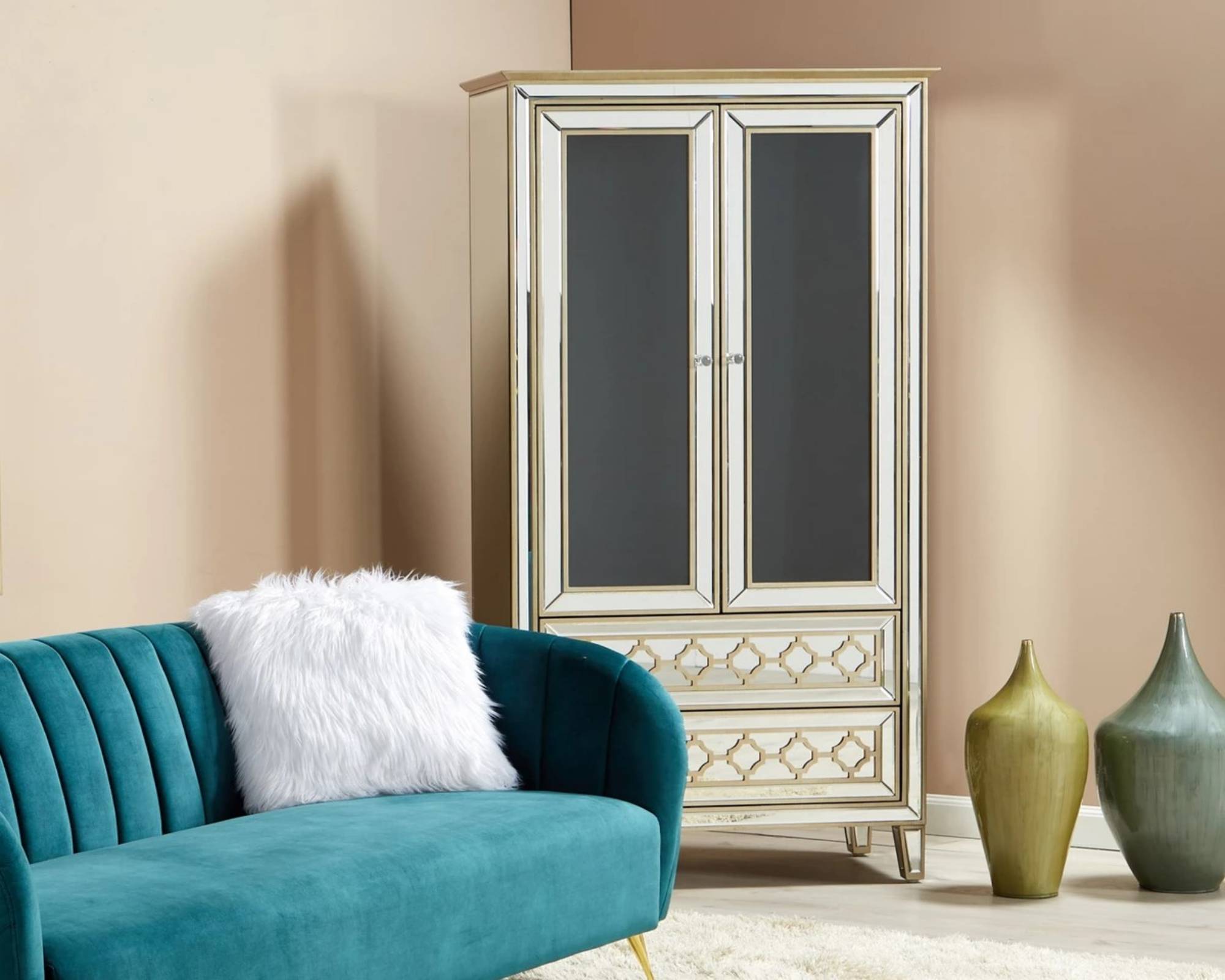 RABAT Mirrored Moroccan Gold Collection - Wardrobe