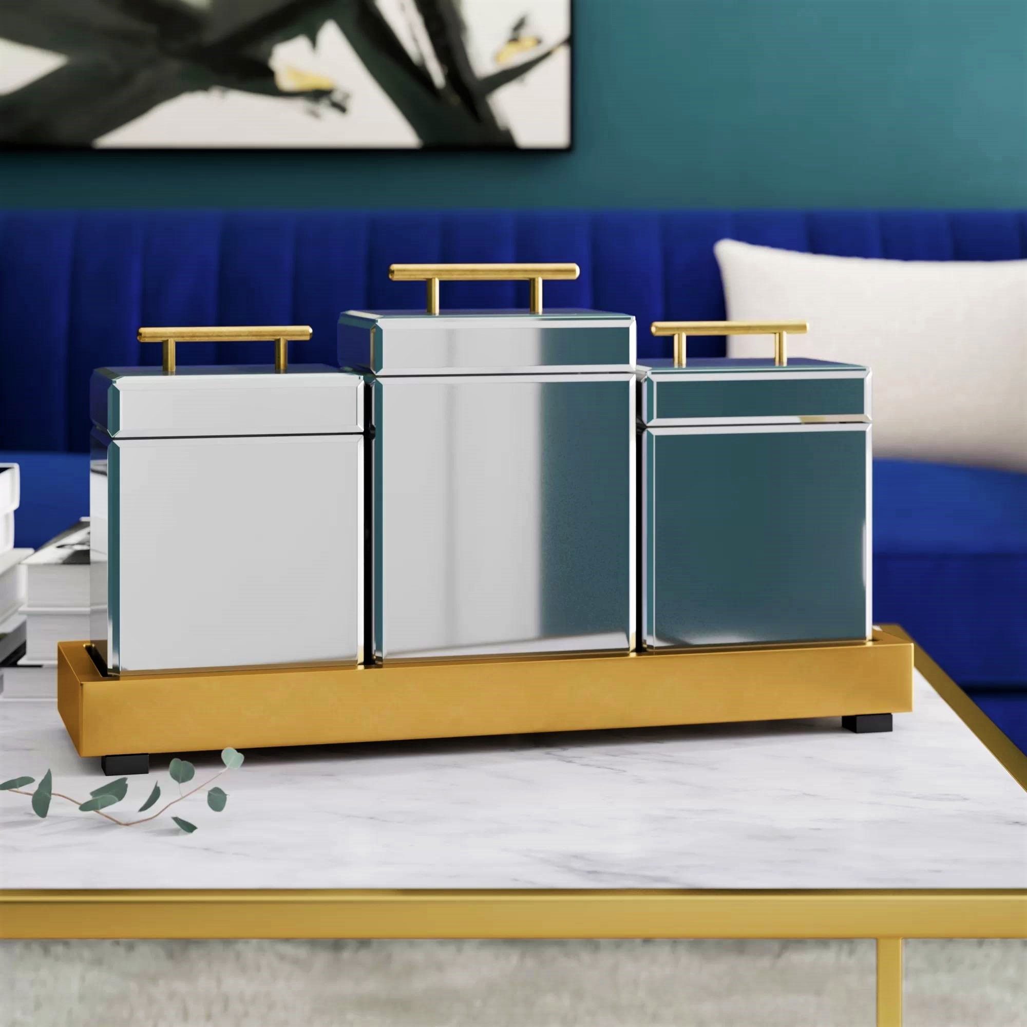 STERLING Mirrored Box and Tray Set