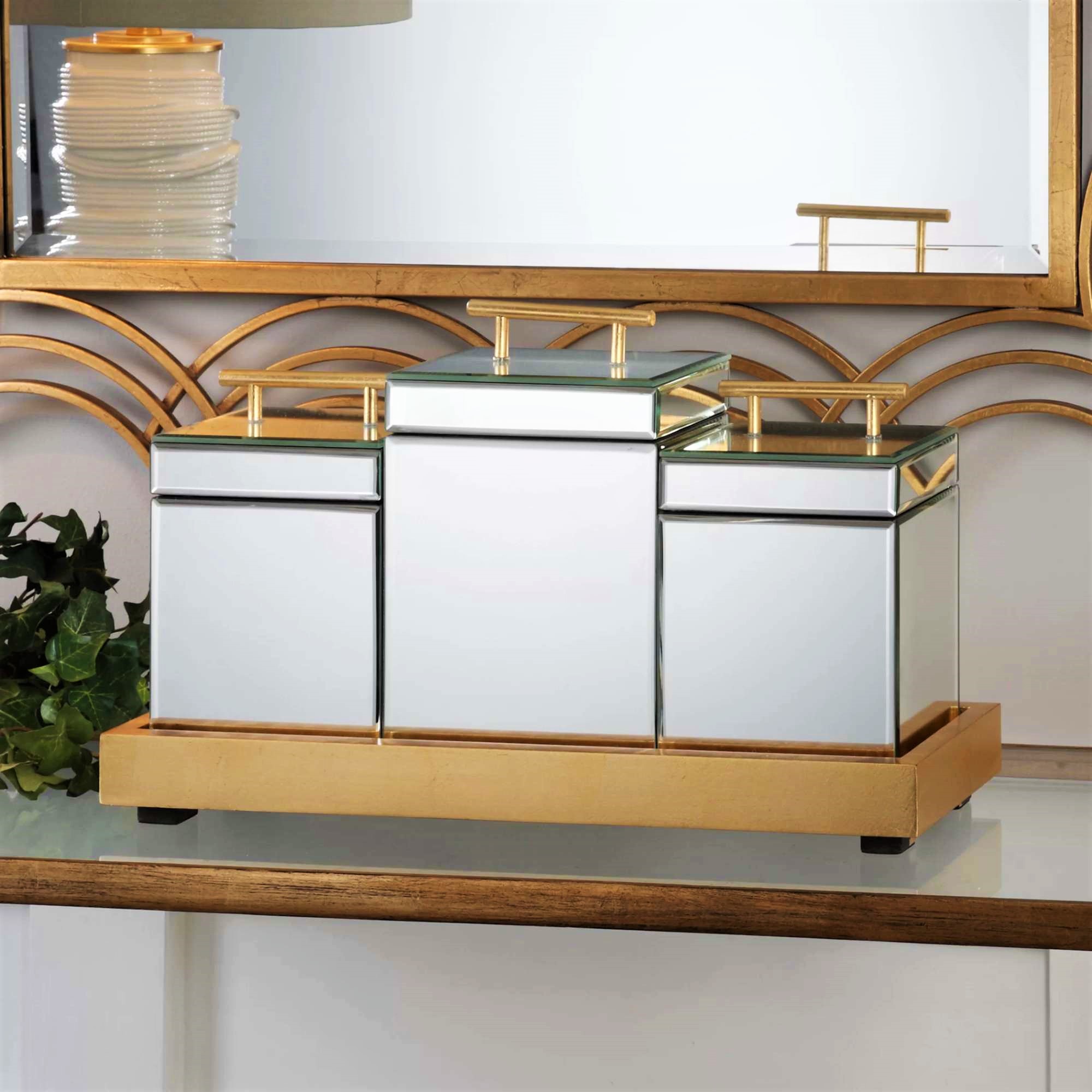 STERLING Mirrored Box and Tray Set